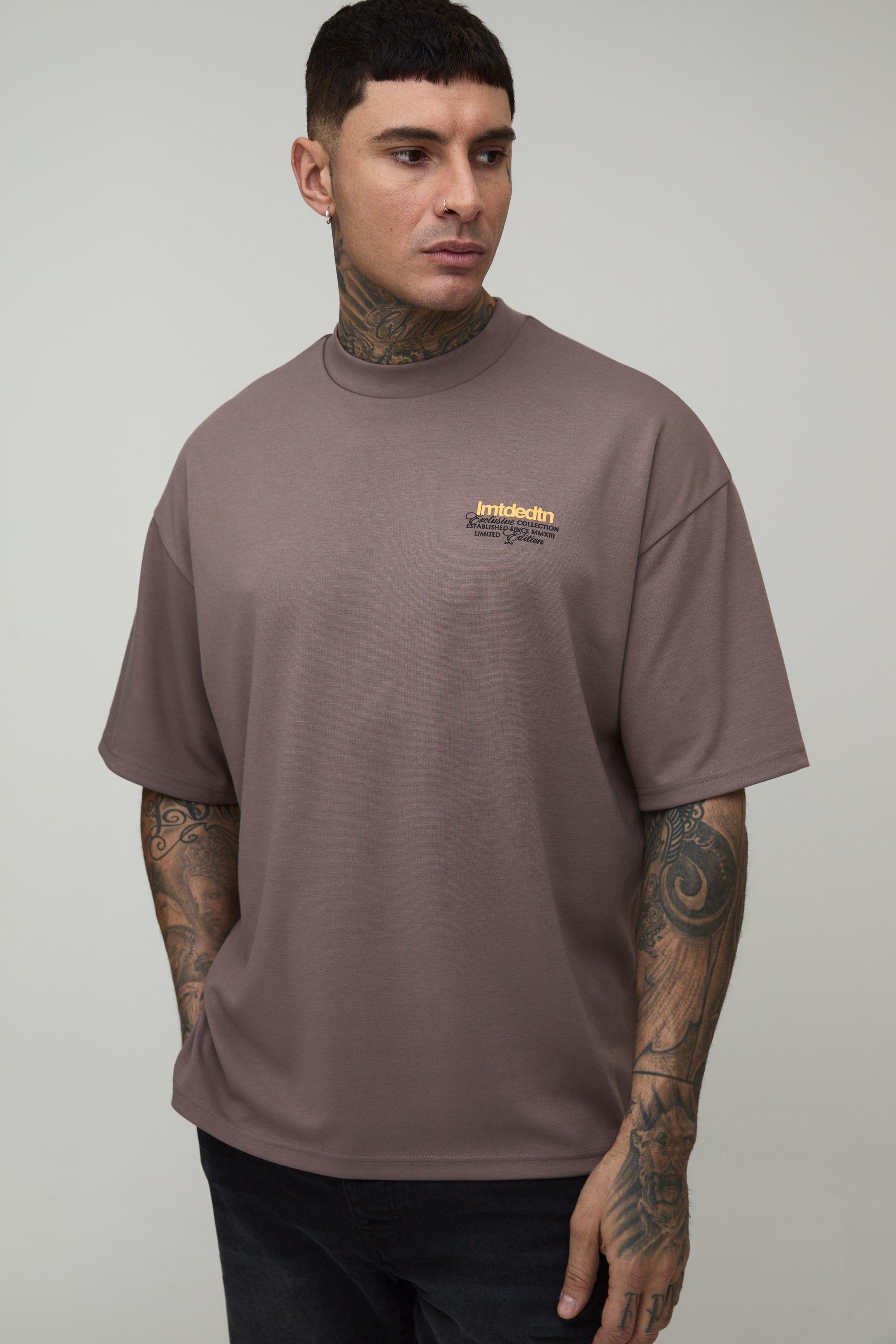 Tall Oversized Extended Neck Super Premium Heavyweight Limited T-shirt by BOOHOOMAN