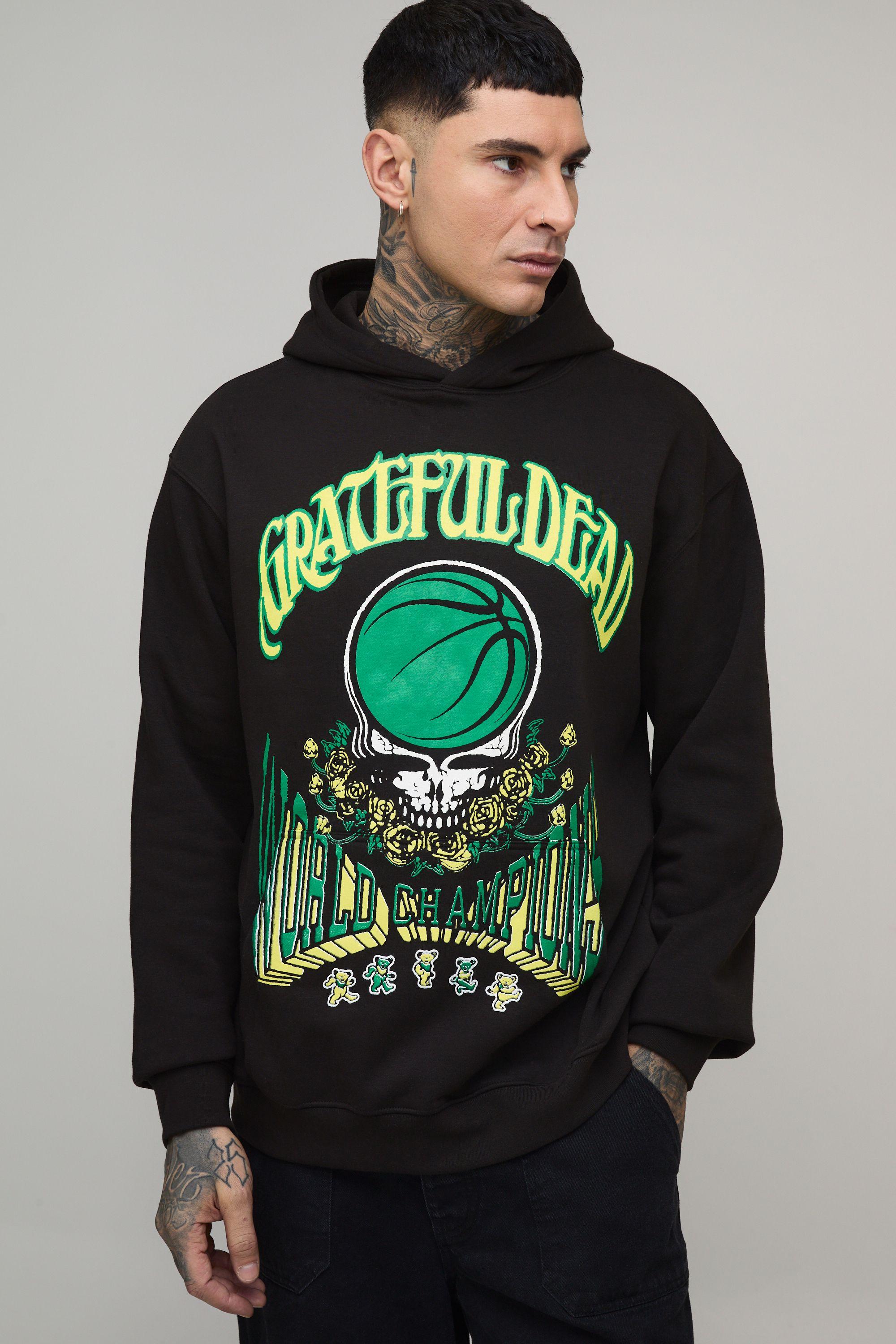 Tall Oversized Grateful Dead License Printed Hoodie by BOOHOOMAN