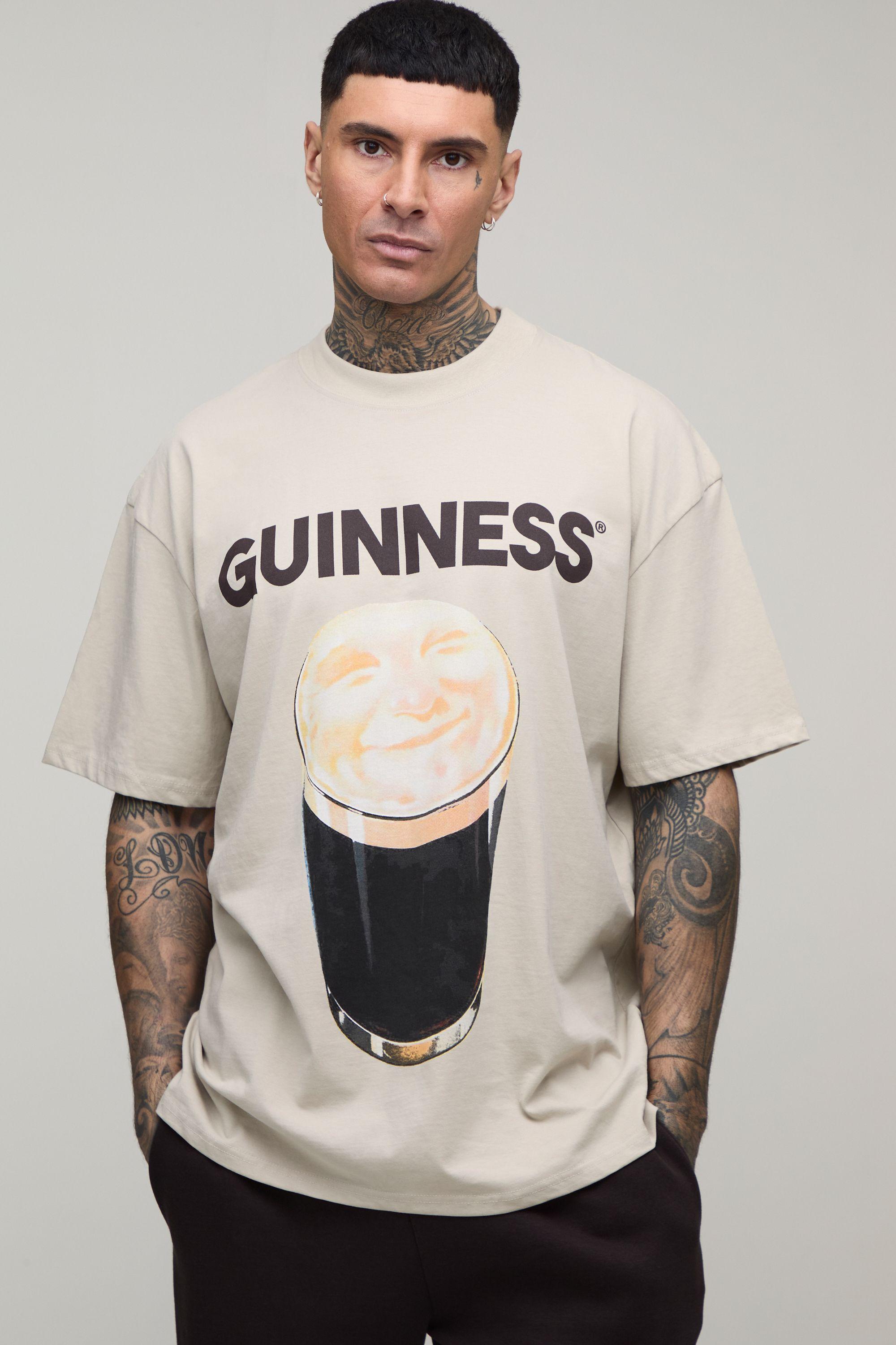 Tall Oversized Guiness Pint License Print T-shirt by BOOHOOMAN Tall Oversized Guiness Pint License Print T-shirt by BOOHOOMAN