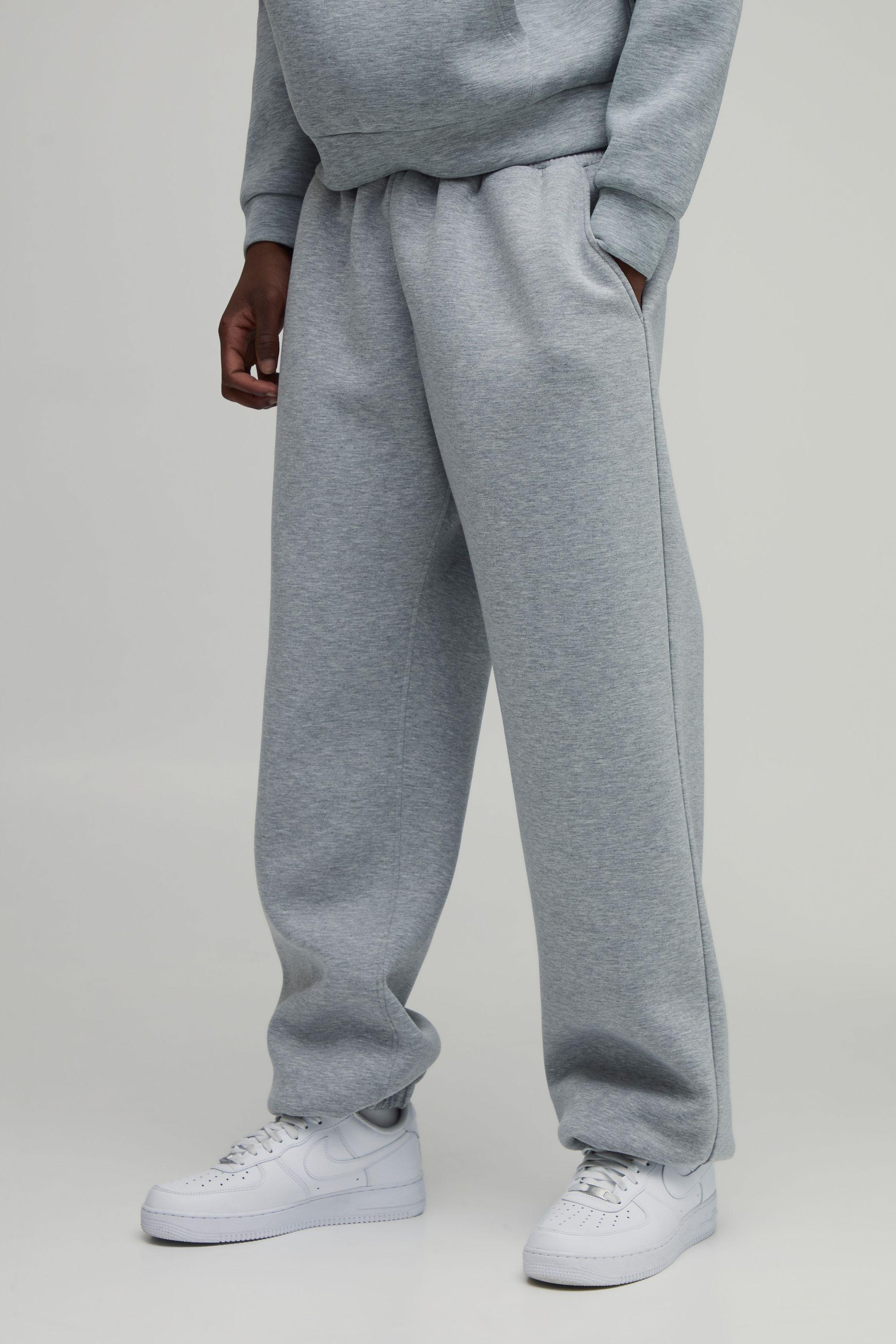 Tall Oversized Heavyweight Marl Scuba Cuff Joggers by BOOHOOMAN