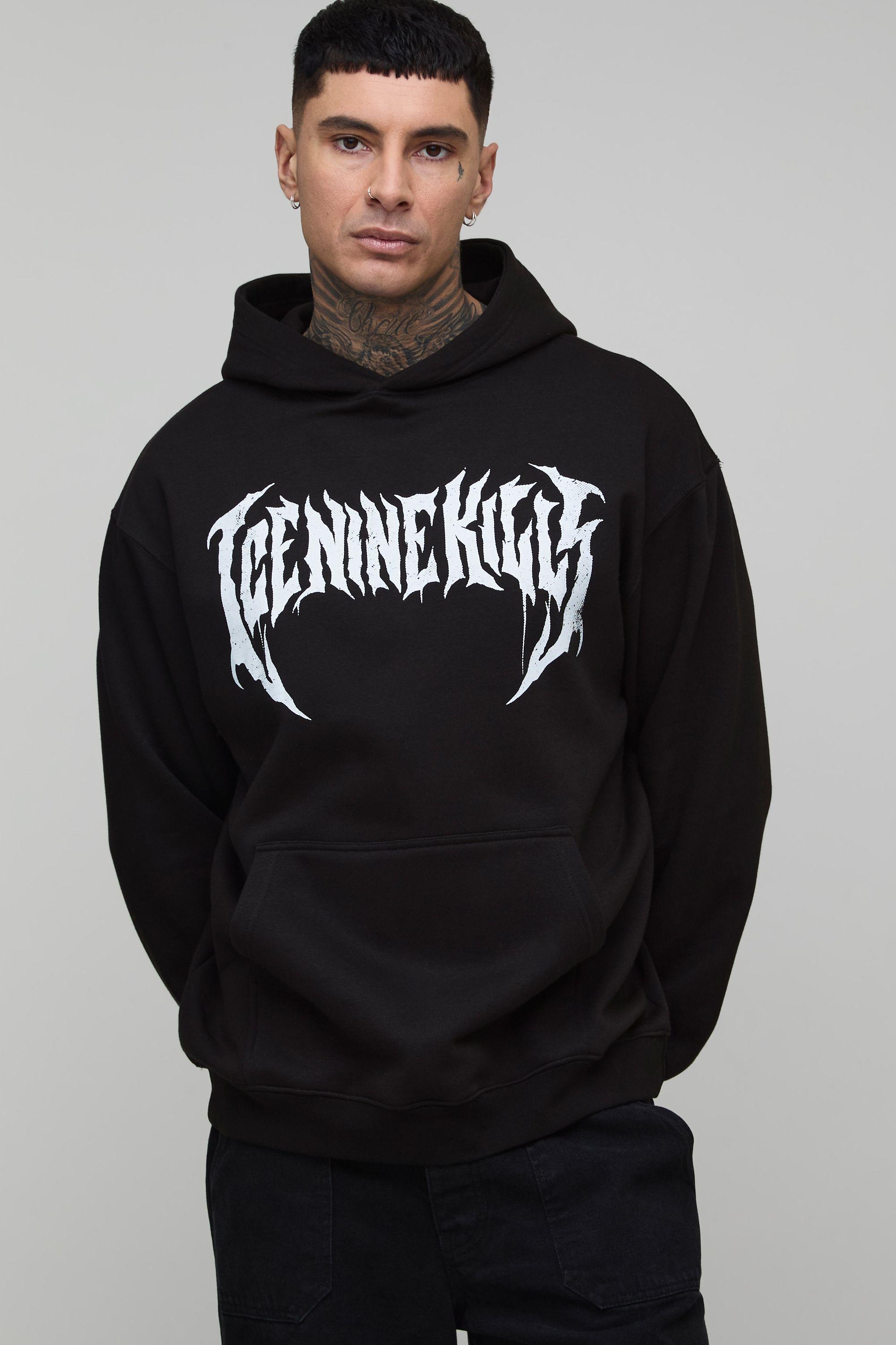 Tall Oversized Ice Nine Kills License Printed Hoodie by BOOHOOMAN