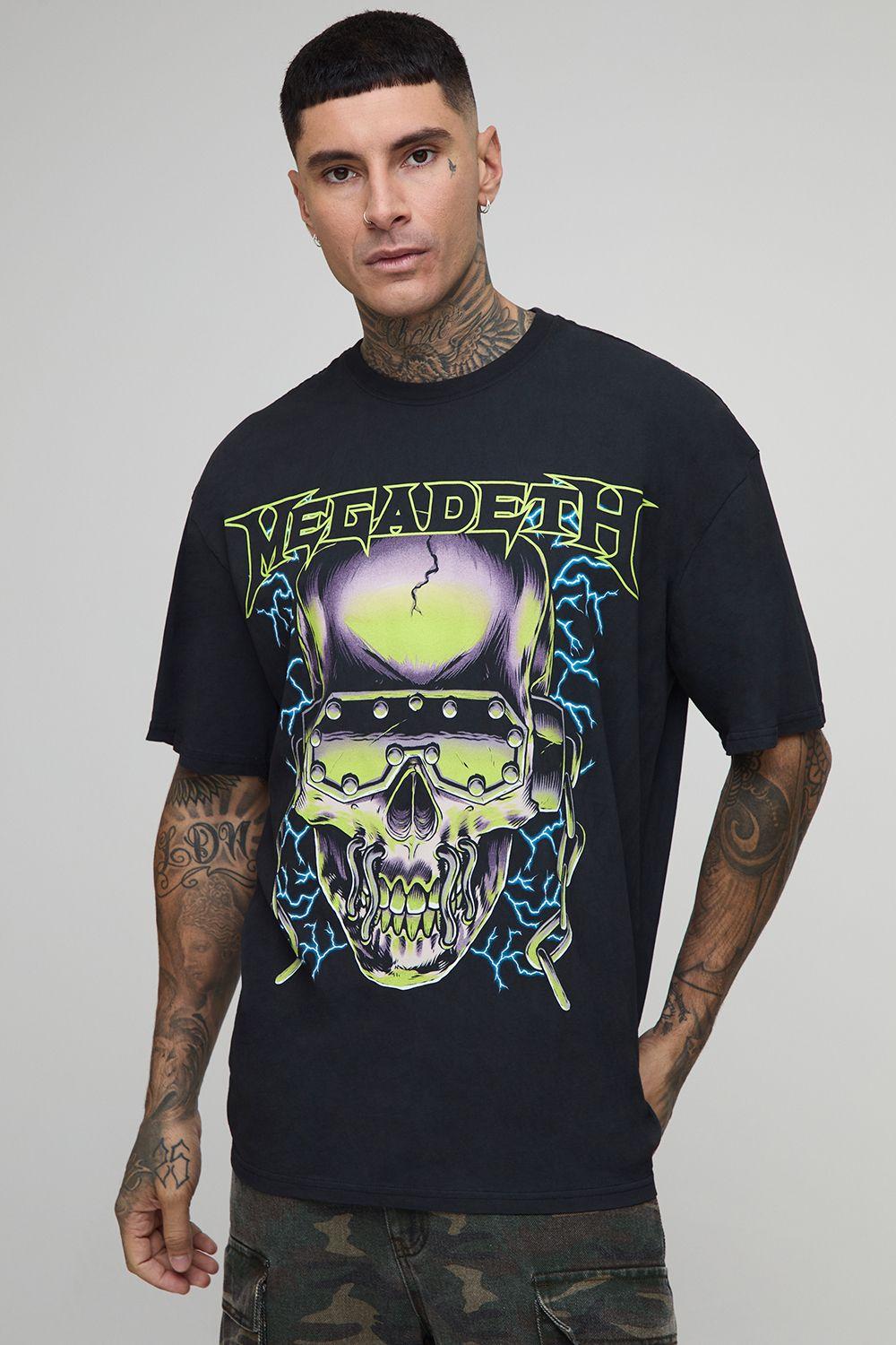 Tall Oversized Megadeath License Print Washed T-Shirt by BOOHOOMAN Tall Oversized Megadeath License Print Washed T-Shirt by BOOHOOMAN