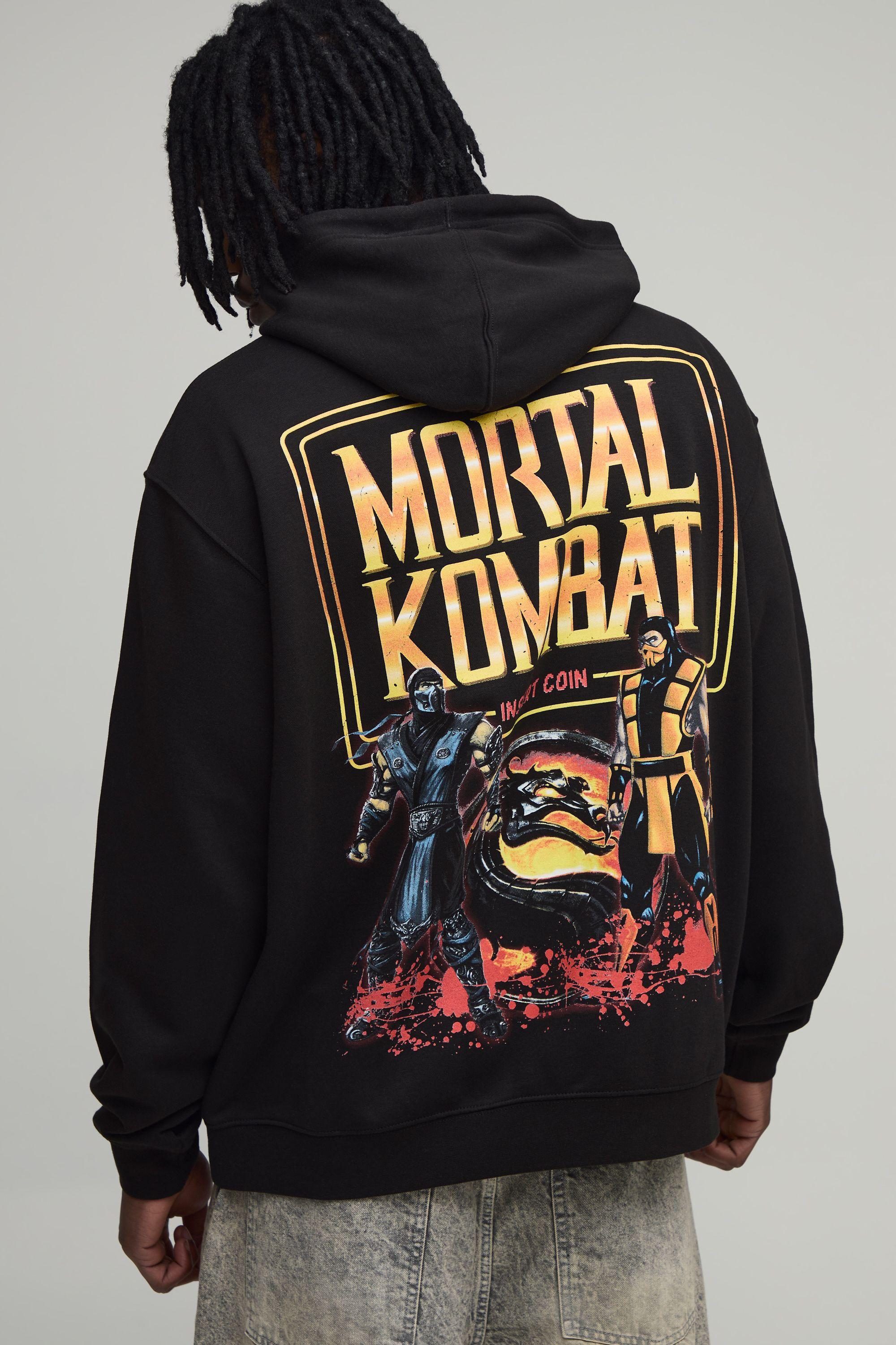Tall Oversized Mortal Kombat Licensed Printed Hoodie by BOOHOOMAN
