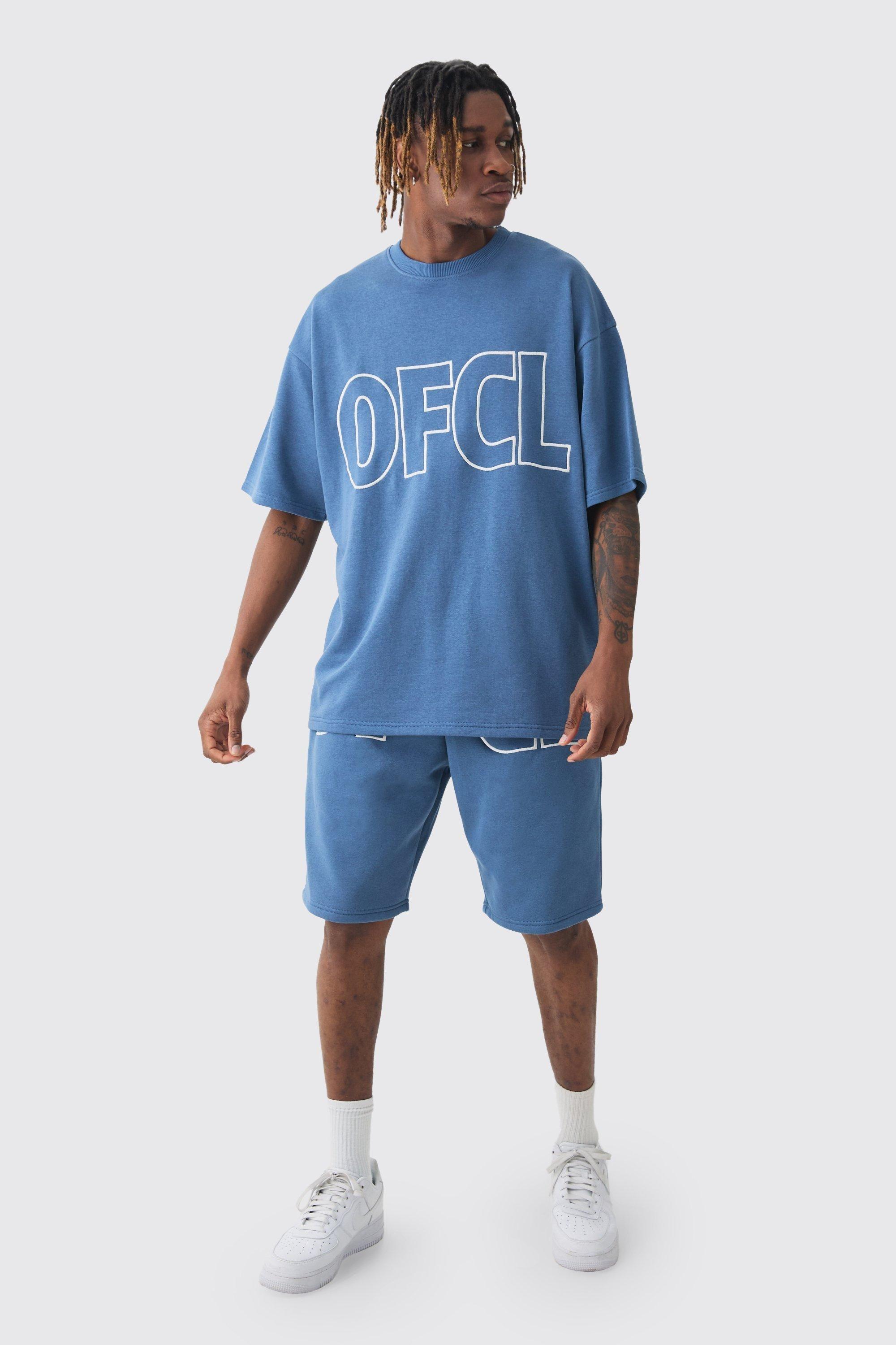 Tall Oversized Ofcl Applique T-shirt & Short Set by BOOHOOMAN