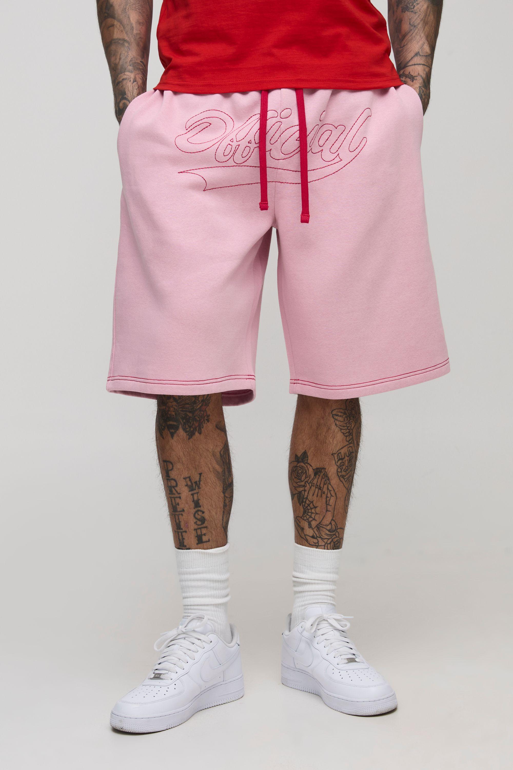 Tall Oversized Official Contrast Stitch Shorts by BOOHOOMAN