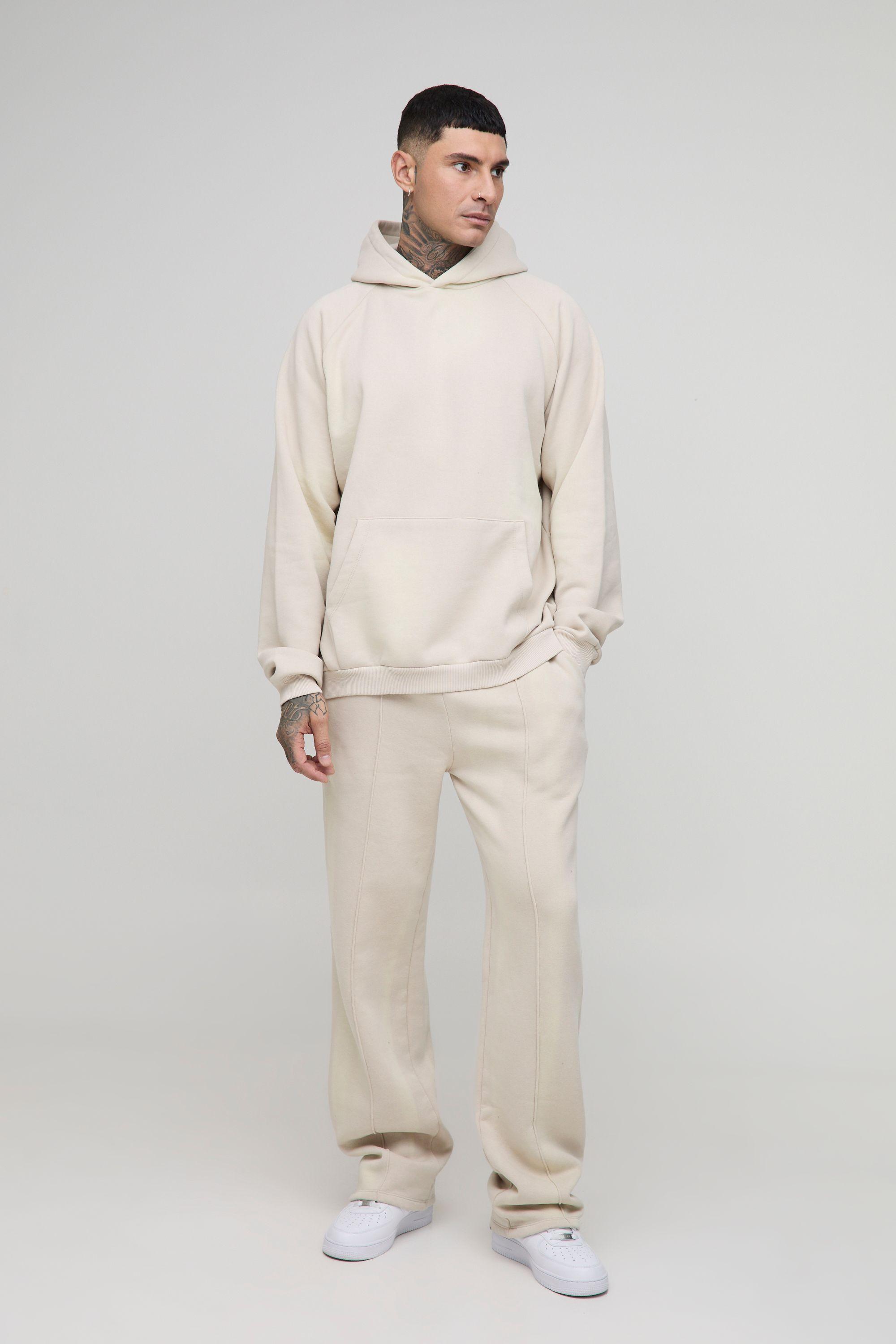Tall Oversized Raglan Washed Hooded Tracksuit by BOOHOOMAN