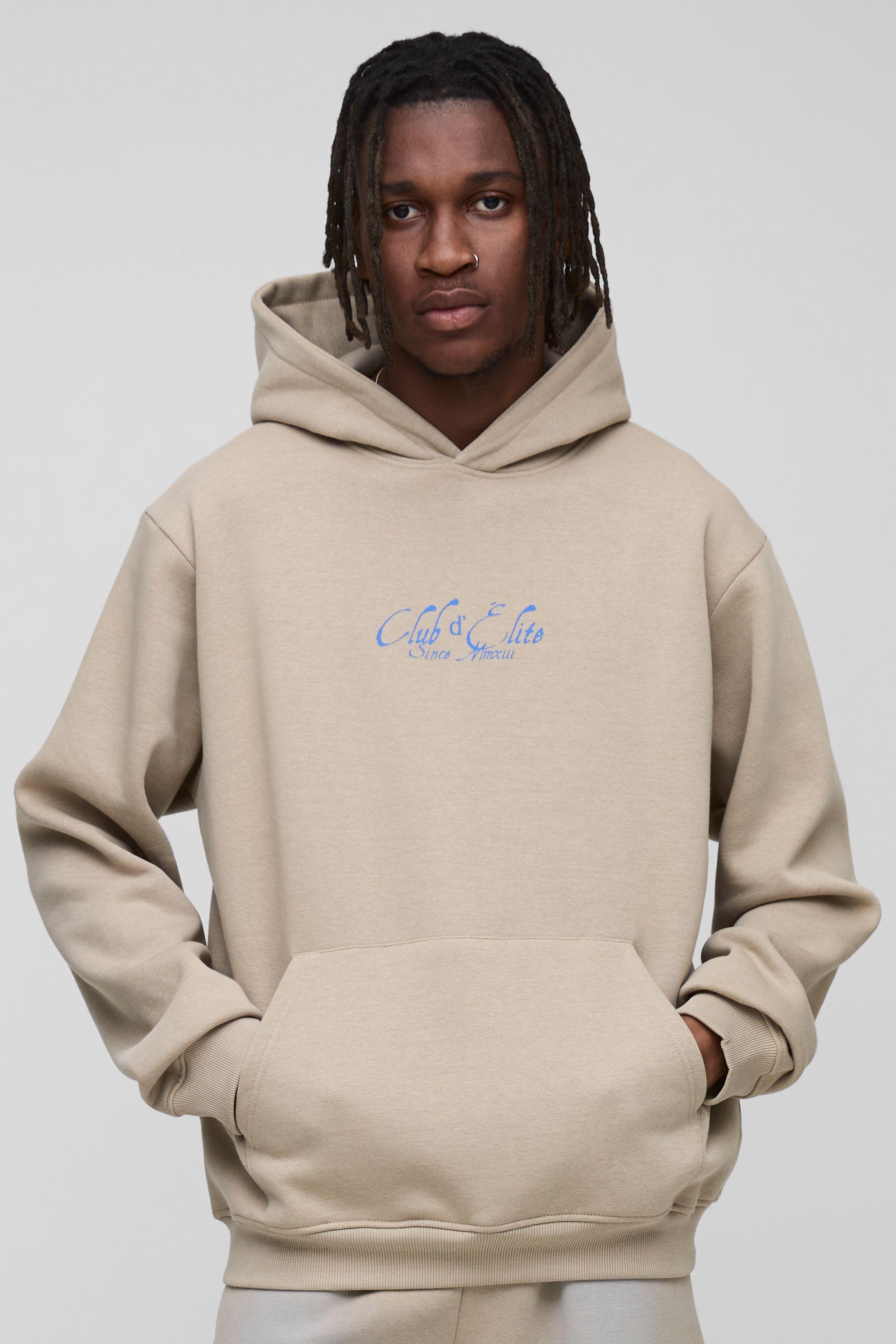 Tall Palm Print Garment Washed Regular Fit Hoodie by BOOHOOMAN