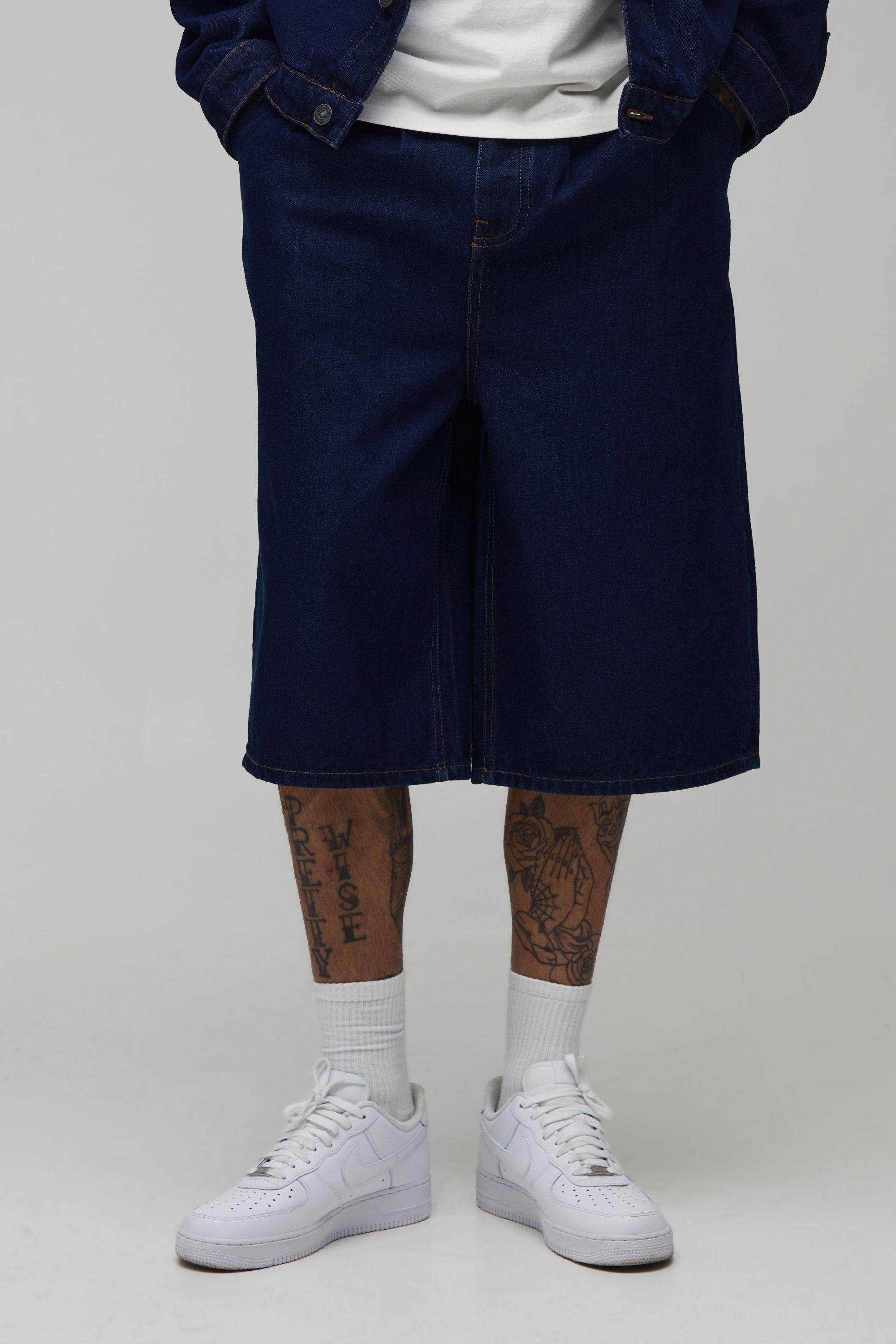 Tall Pleat Front Parachute Longline Jorts by BOOHOOMAN