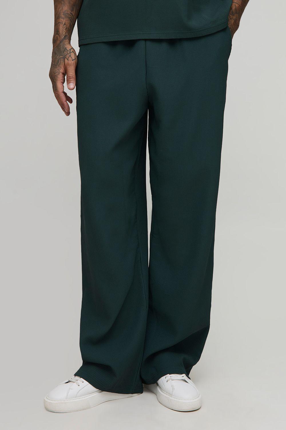 Tall Pleated Wide Leg Trousers by BOOHOOMAN Tall Pleated Wide Leg Trousers by BOOHOOMAN