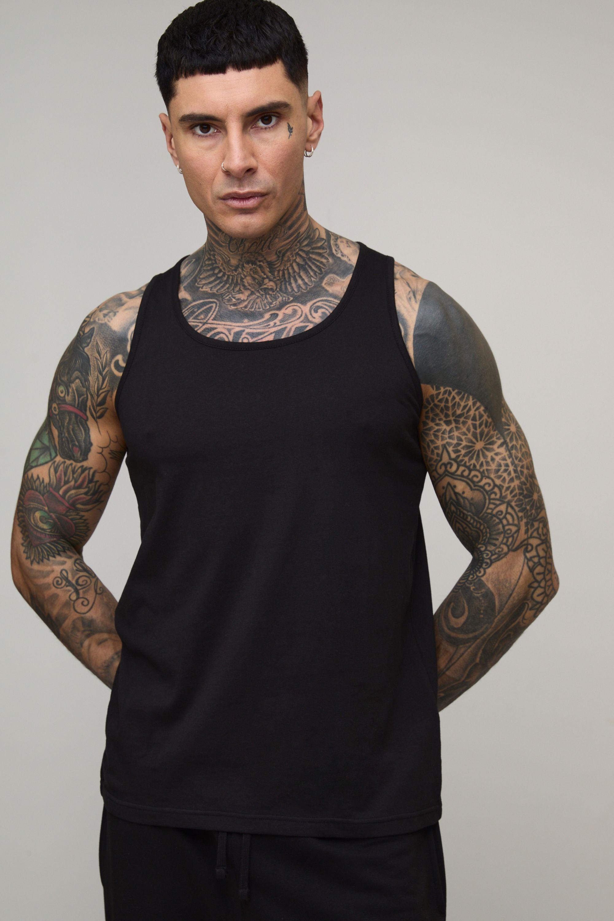 Tall Regular Fit Basic Vest by BOOHOOMAN