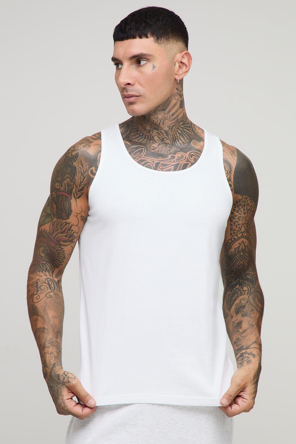 Tall Regular Fit Basic Vest by BOOHOOMAN