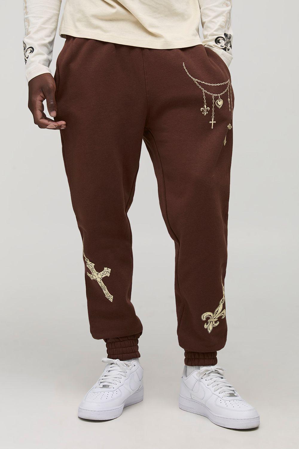 Tall Regular Fit Chain Print Jogger by BOOHOOMAN