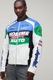 Tall Regular Fit Nylon Padded Moto Jacket by BOOHOOMAN