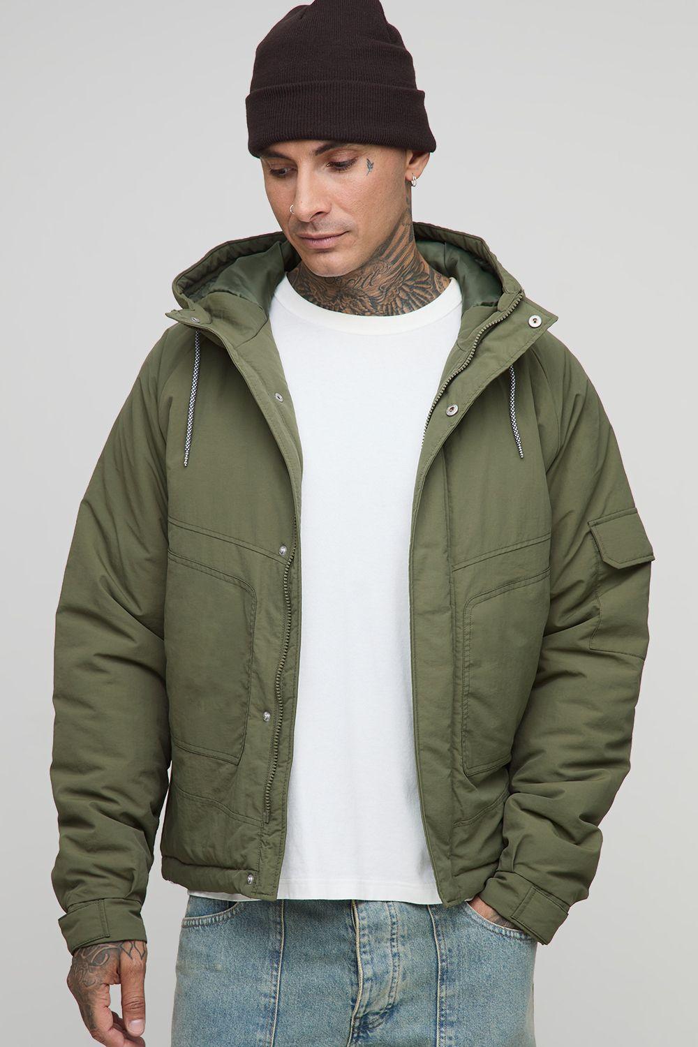 Tall Regular Fit Seam Detail Hooded Parka by BOOHOOMAN