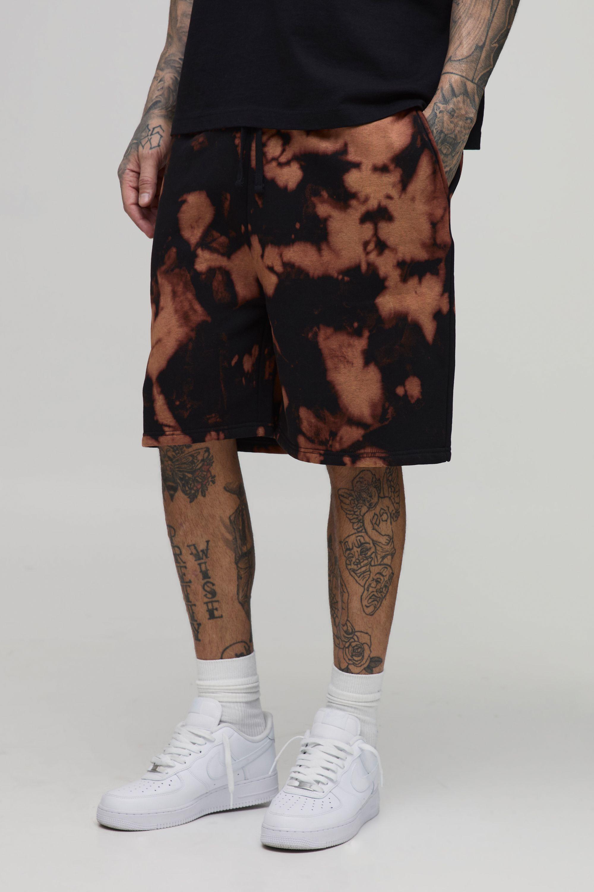 Tall Regular Fit Washed Short by BOOHOOMAN