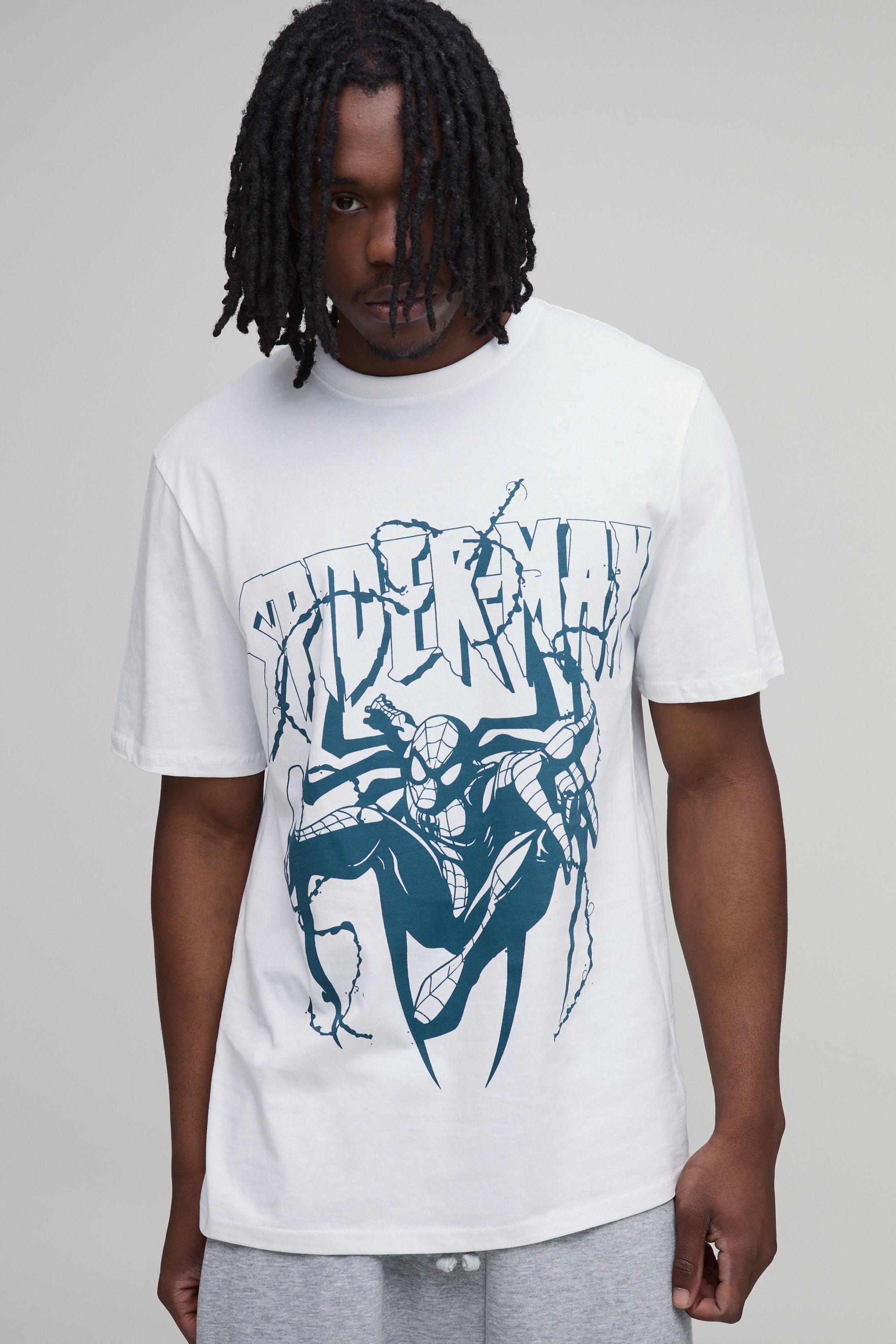 Tall Regular Spiderman License Print T-shirt by BOOHOOMAN Tall Regular Spiderman License Print T-shirt by BOOHOOMAN