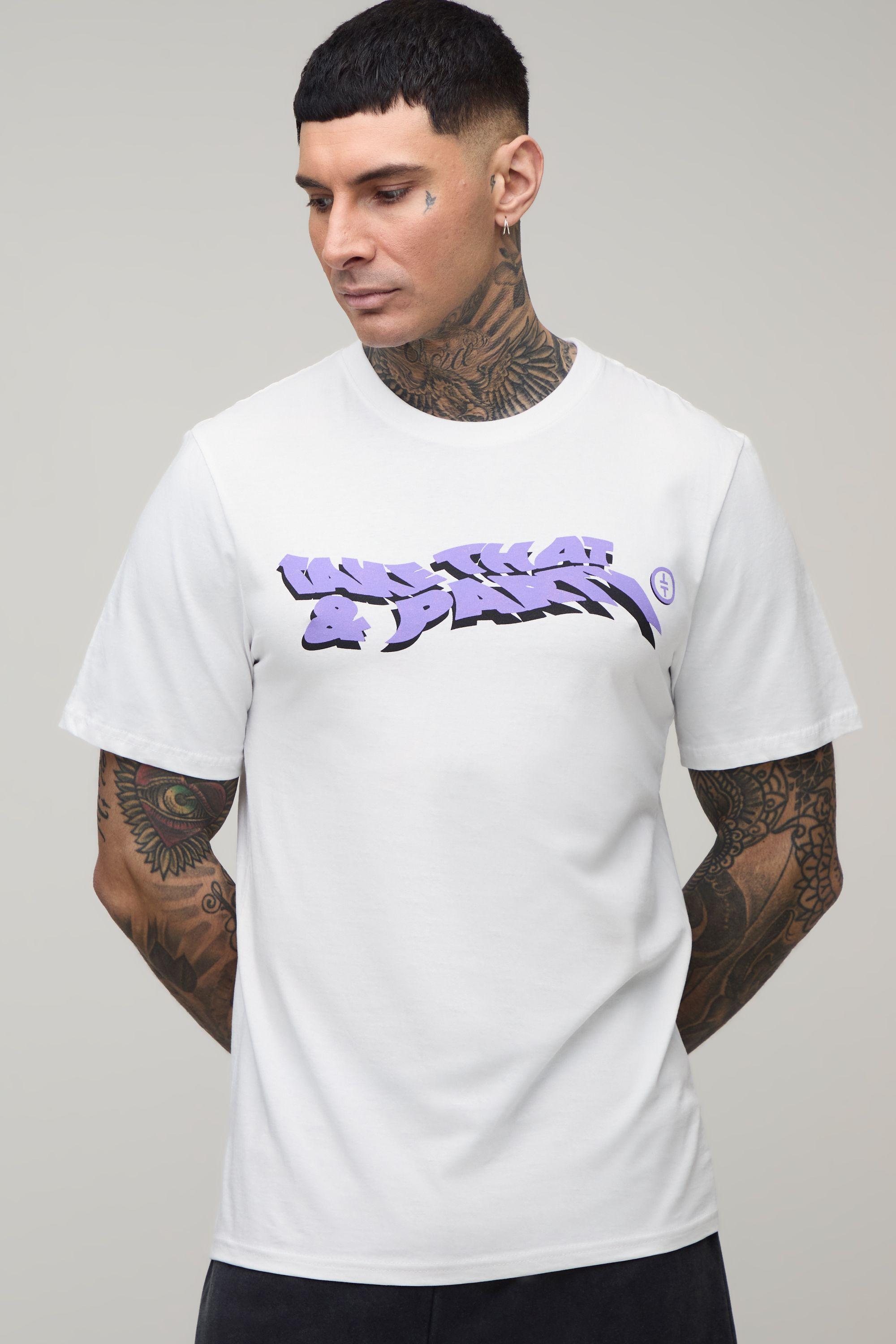 Tall Regular Take That License Print T-shirt by BOOHOOMAN