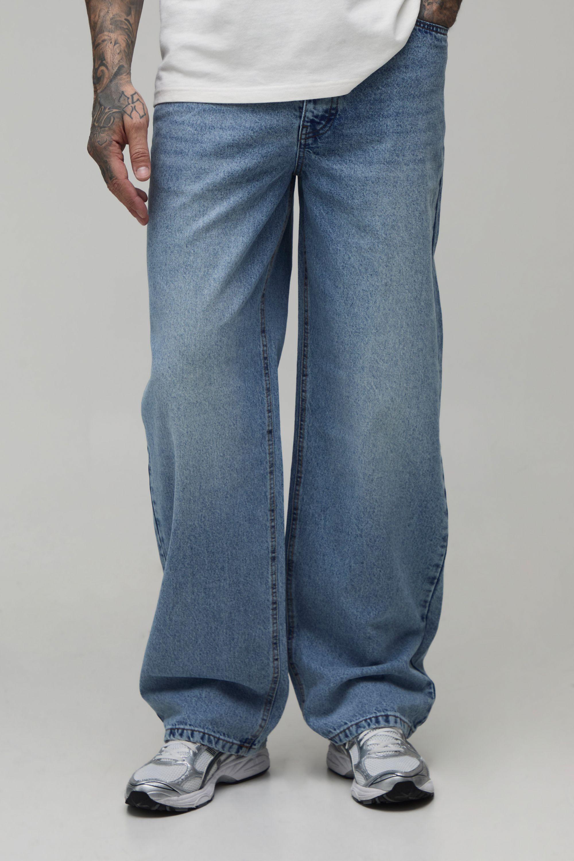 Tall Relaxed Acid Wash Jeans by BOOHOOMAN