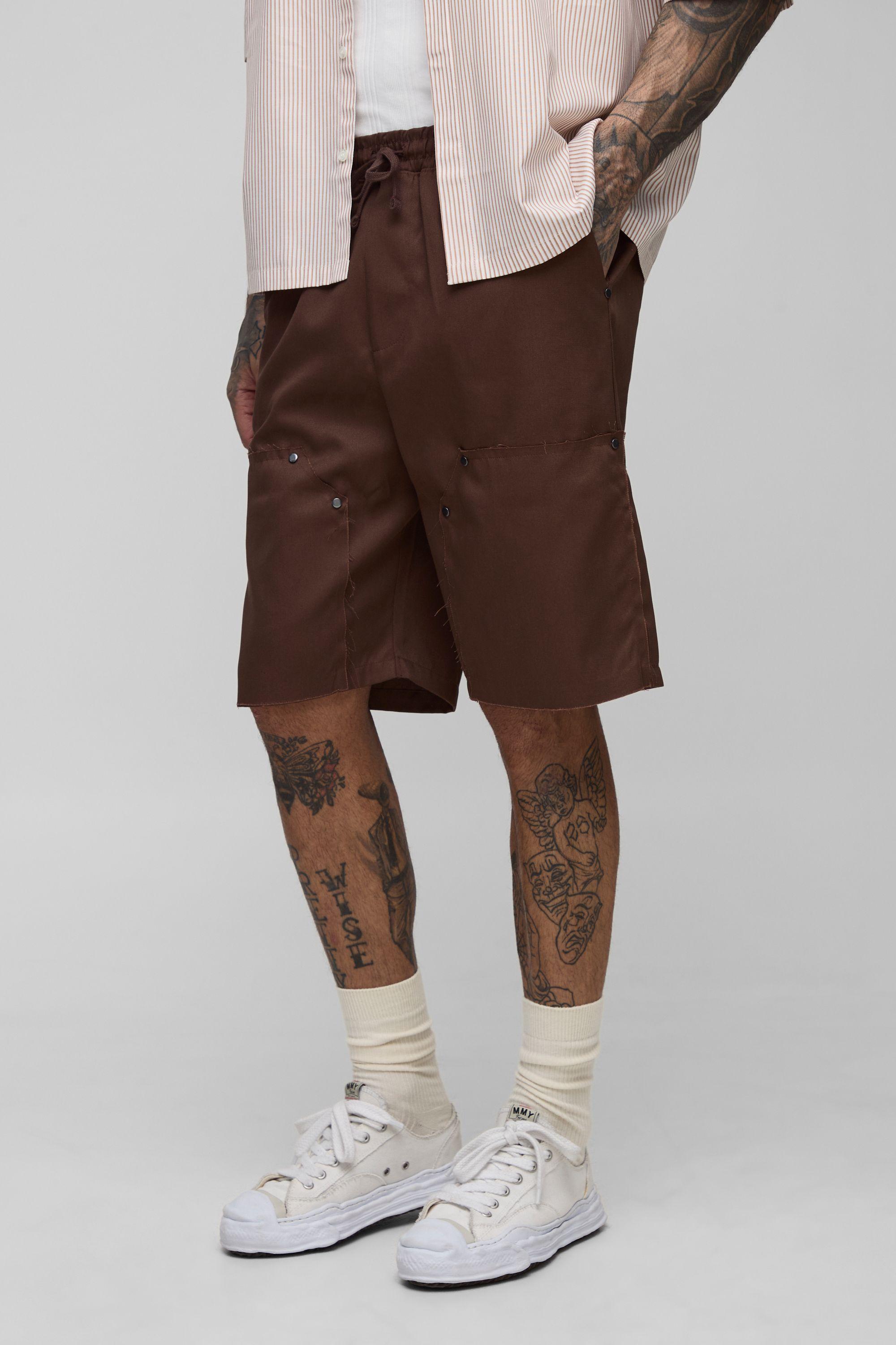 Tall Relaxed Fit Elasticated Waist Carpenter Shorts by BOOHOOMAN