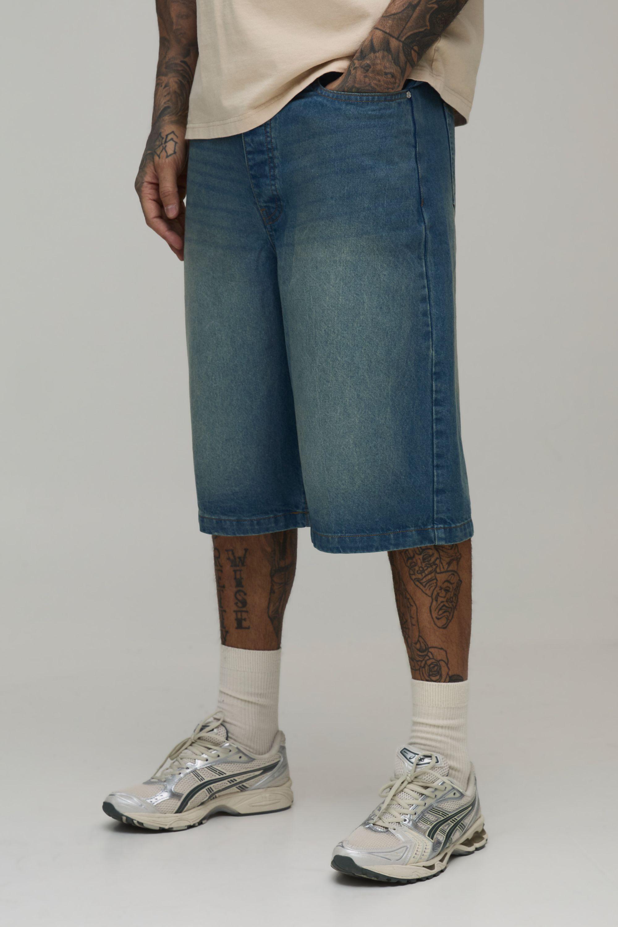 Tall Relaxed Fit Jorts by BOOHOOMAN