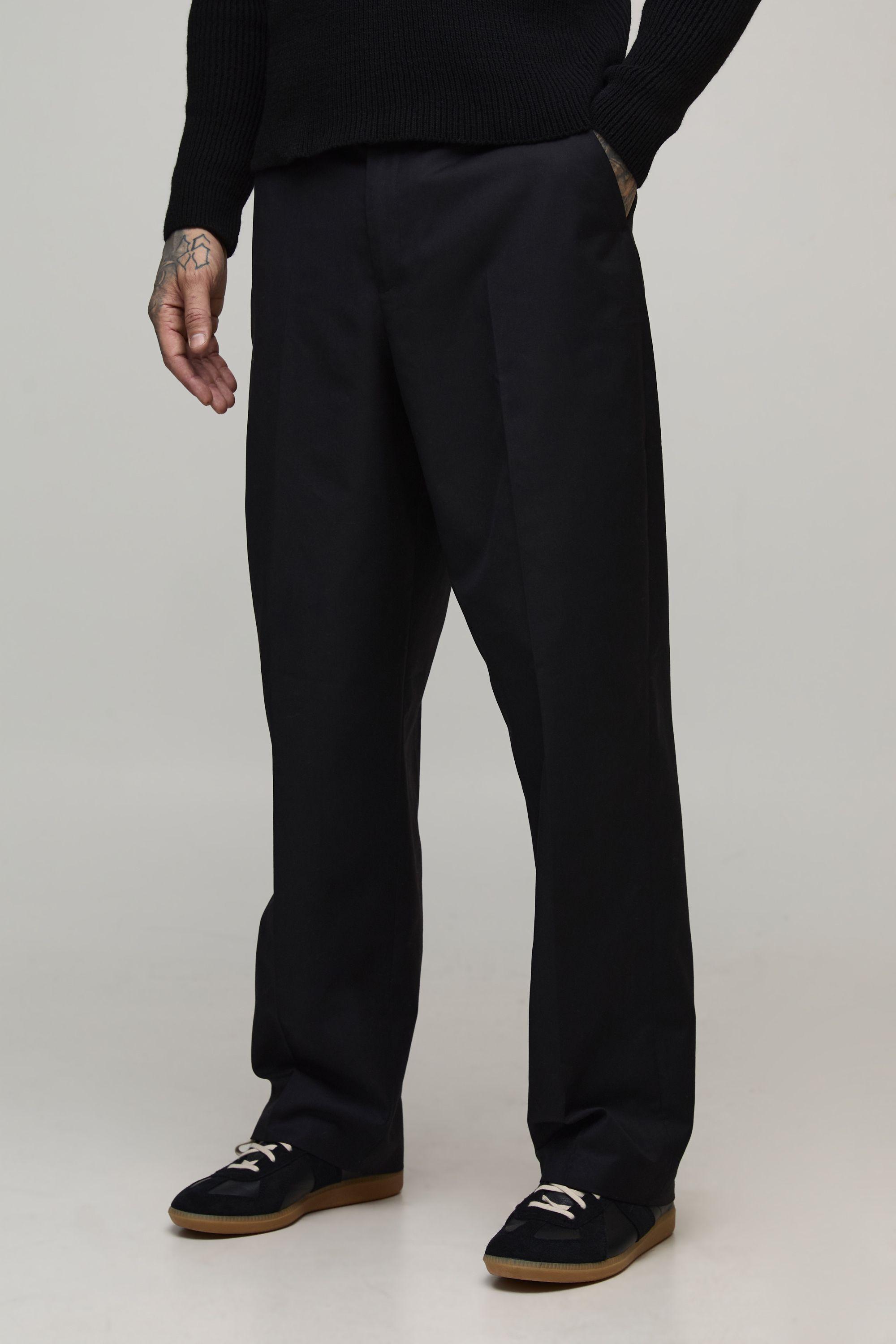 Tall Relaxed Fit Tailored Trousers by BOOHOOMAN