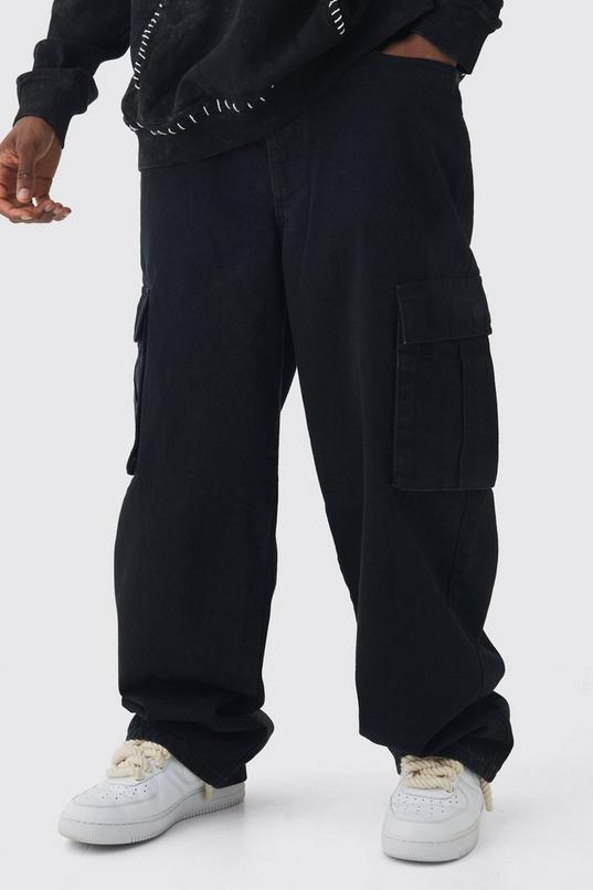 Tall Relaxed Rigid Cargo Jeans by BOOHOOMAN