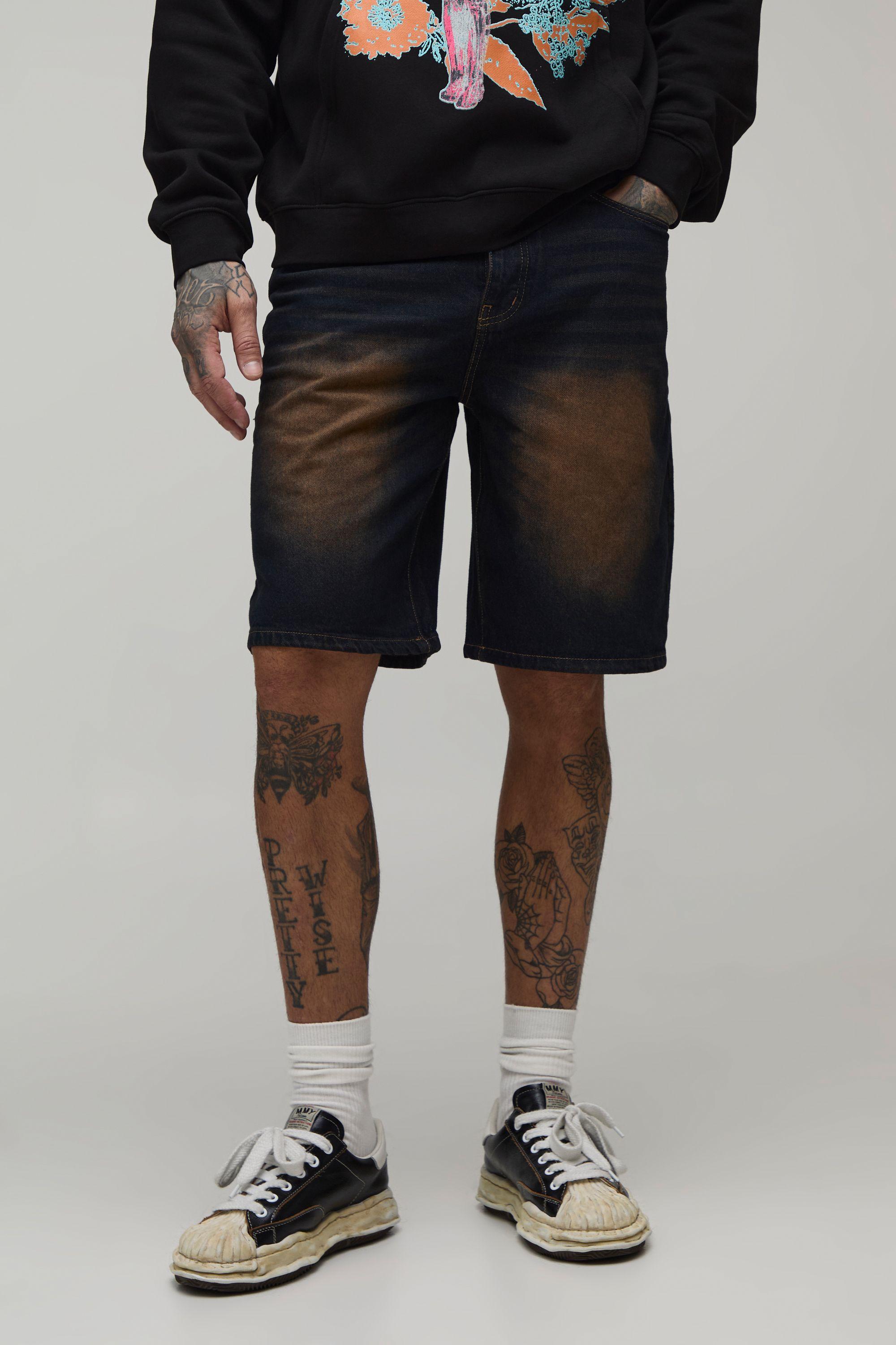 Tall Relaxed Rigid Denim Shorts by BOOHOOMAN