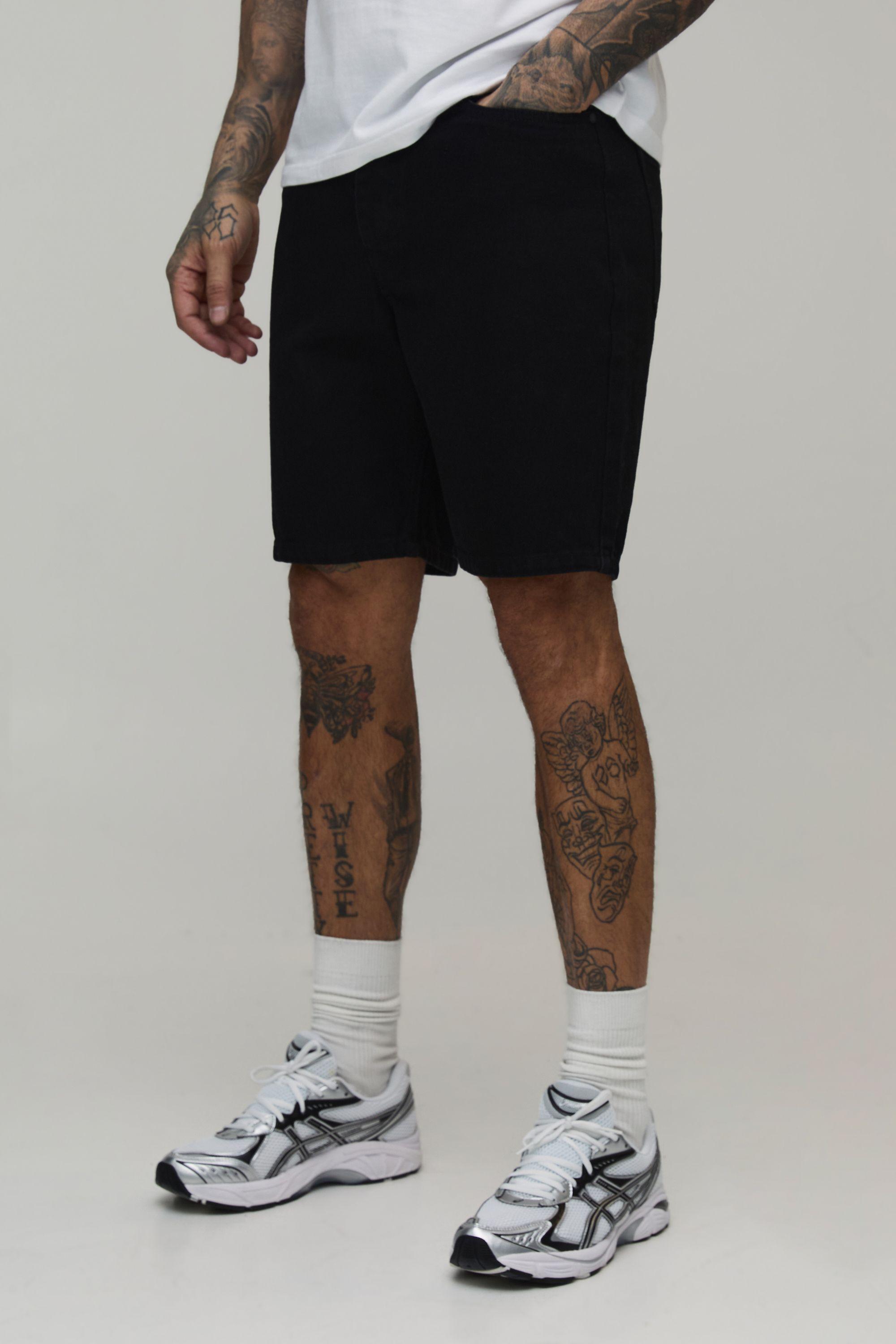 Tall Slim Fit Denim Shorts by BOOHOOMAN
