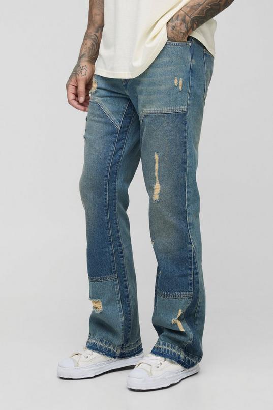 Tall Slim Rigid Flared Distressed Carpenter Jeans by BOOHOOMAN