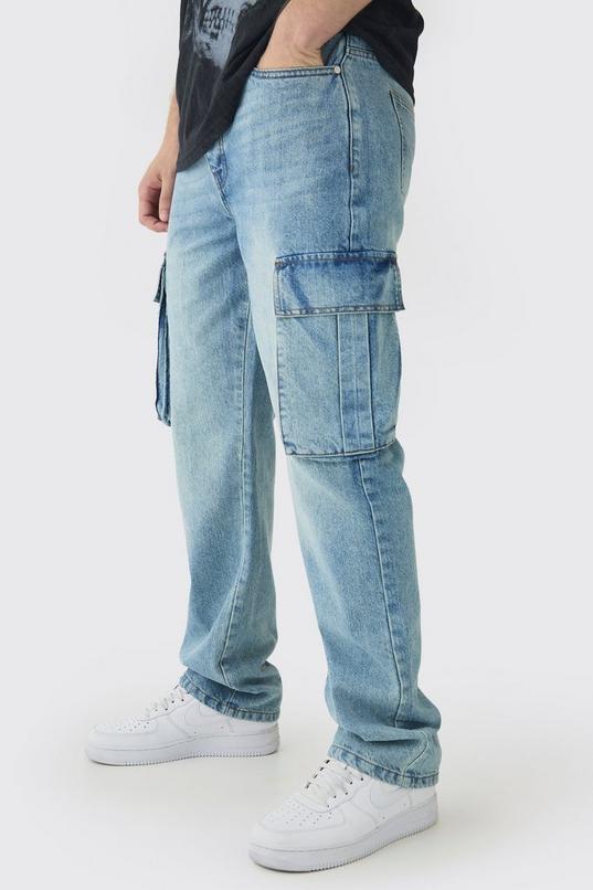 Tall Straight Rigid Cargo Jeans by BOOHOOMAN