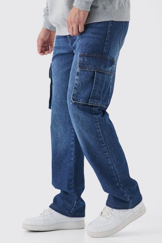 Tall Straight Rigid Cargo Jeans by BOOHOOMAN