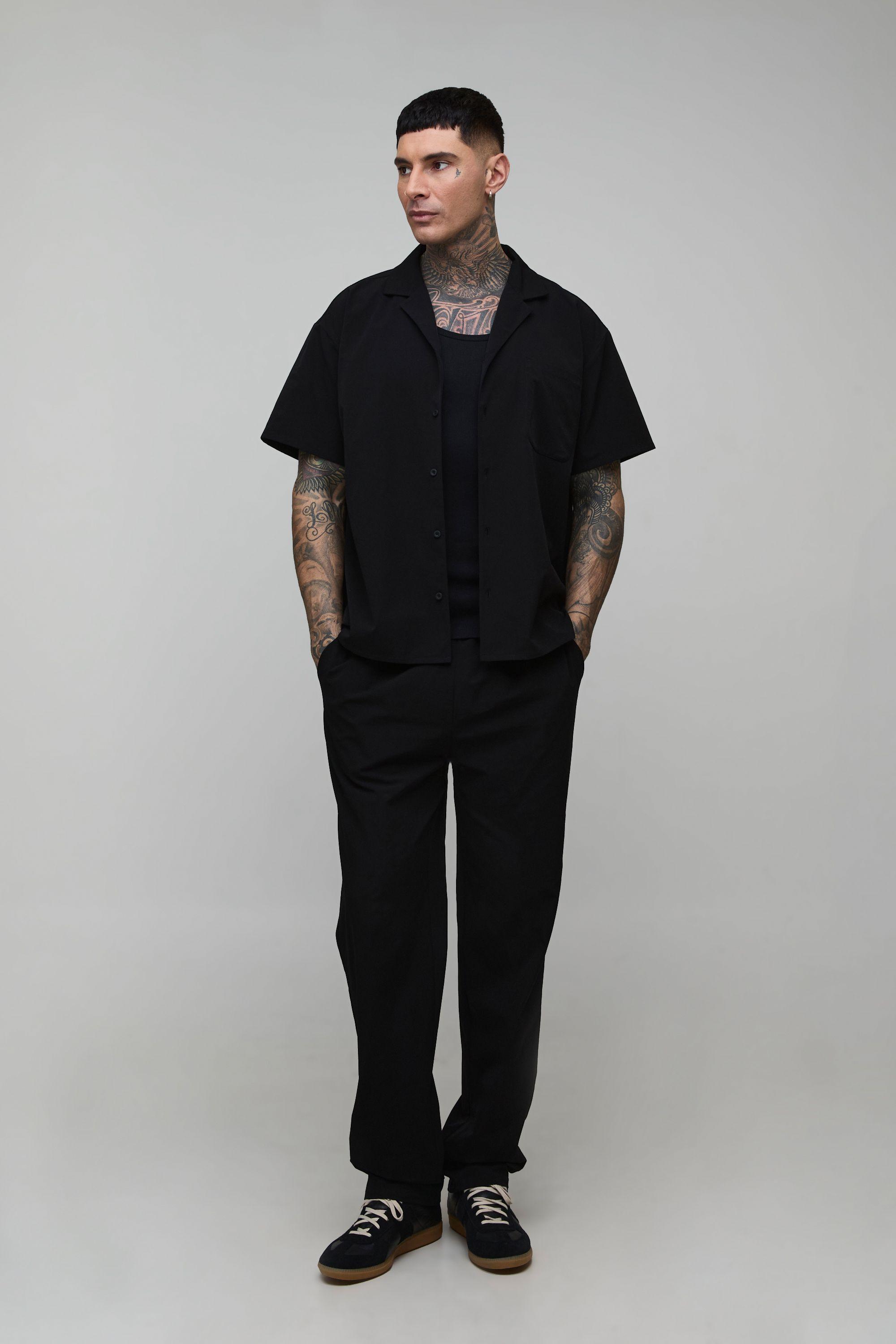 Tall Technical Stretch Boxy Shirt & Trouser by BOOHOOMAN
