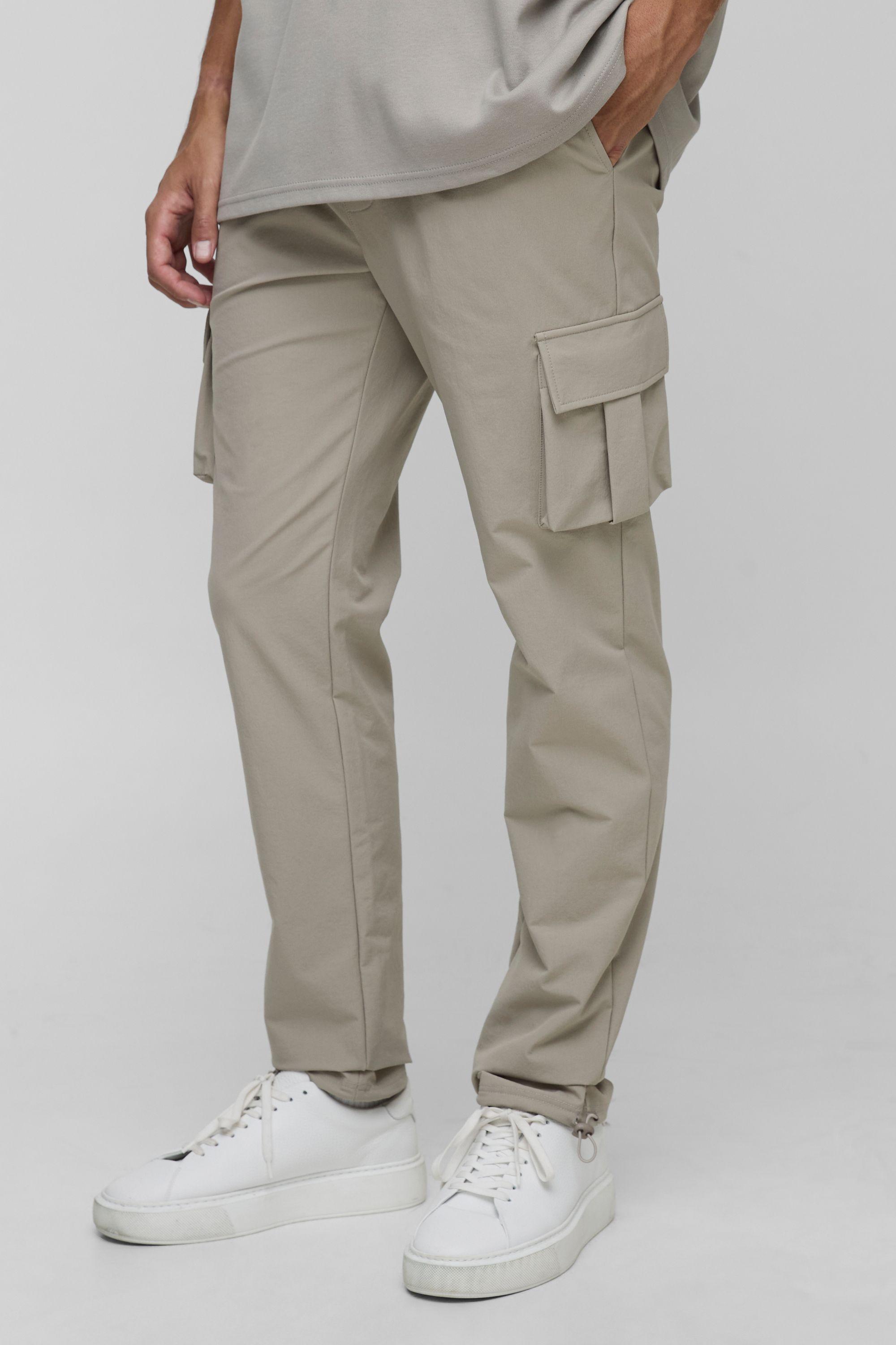 Tall Technical Stretch Cargo Skinny Trousers by BOOHOOMAN