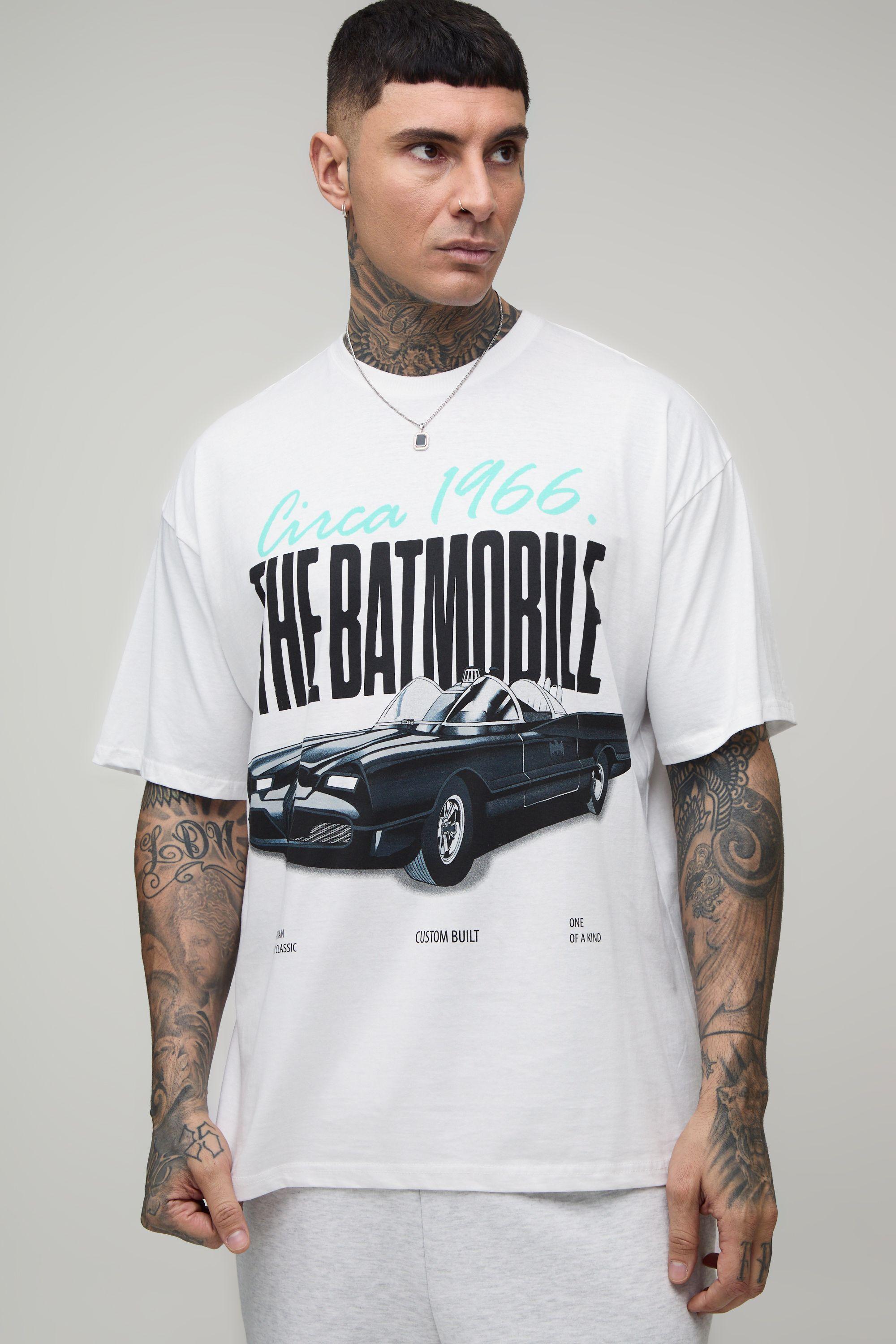Tall The Batmobile Oversized License Print T-shirt by BOOHOOMAN
