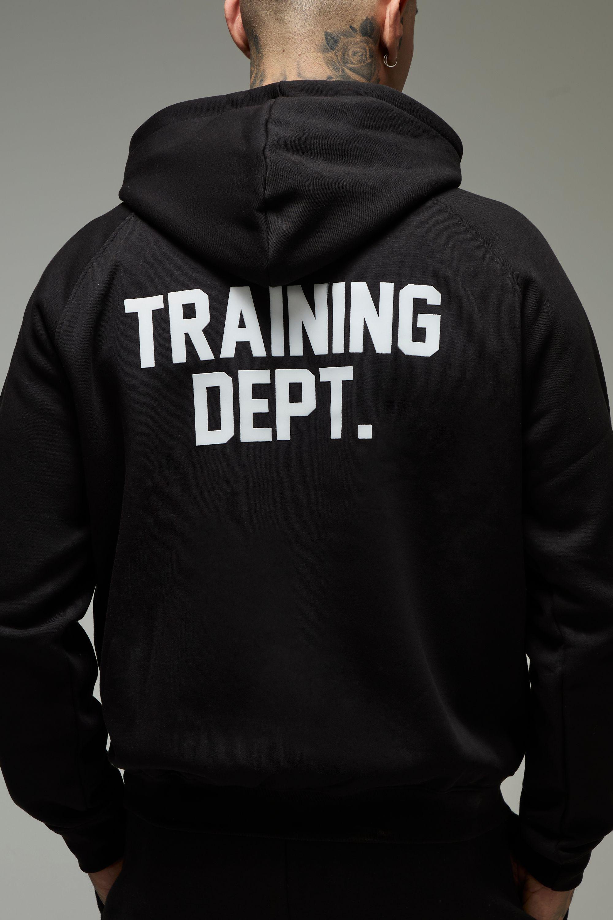 Tall Training Dept Oversized Boxy Hoodie by BOOHOOMAN Tall Training Dept Oversized Boxy Hoodie by BOOHOOMAN