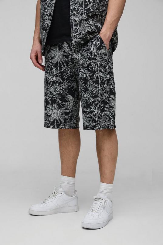 Tall Tropical Tapestry Relaxed Fit Shorts by BOOHOOMAN