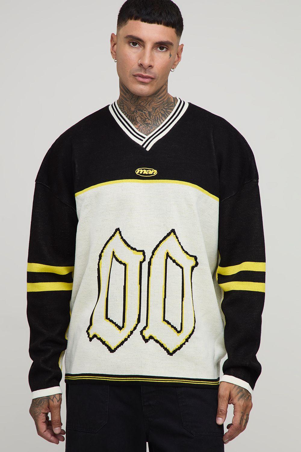 Tall Varsity Knitted Hockey Top by BOOHOOMAN