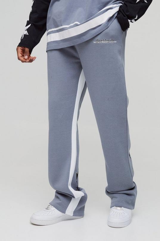 Tall Worldwide Grunge Print Flared Gusset Joggers by BOOHOOMAN