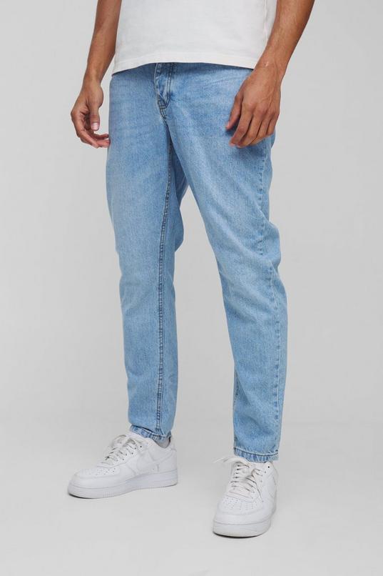 Tapered Fit Rigid Washed Jeans by BOOHOOMAN