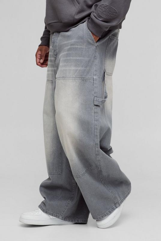 Tinted Baggy Fit Carpenter Jeans by BOOHOOMAN