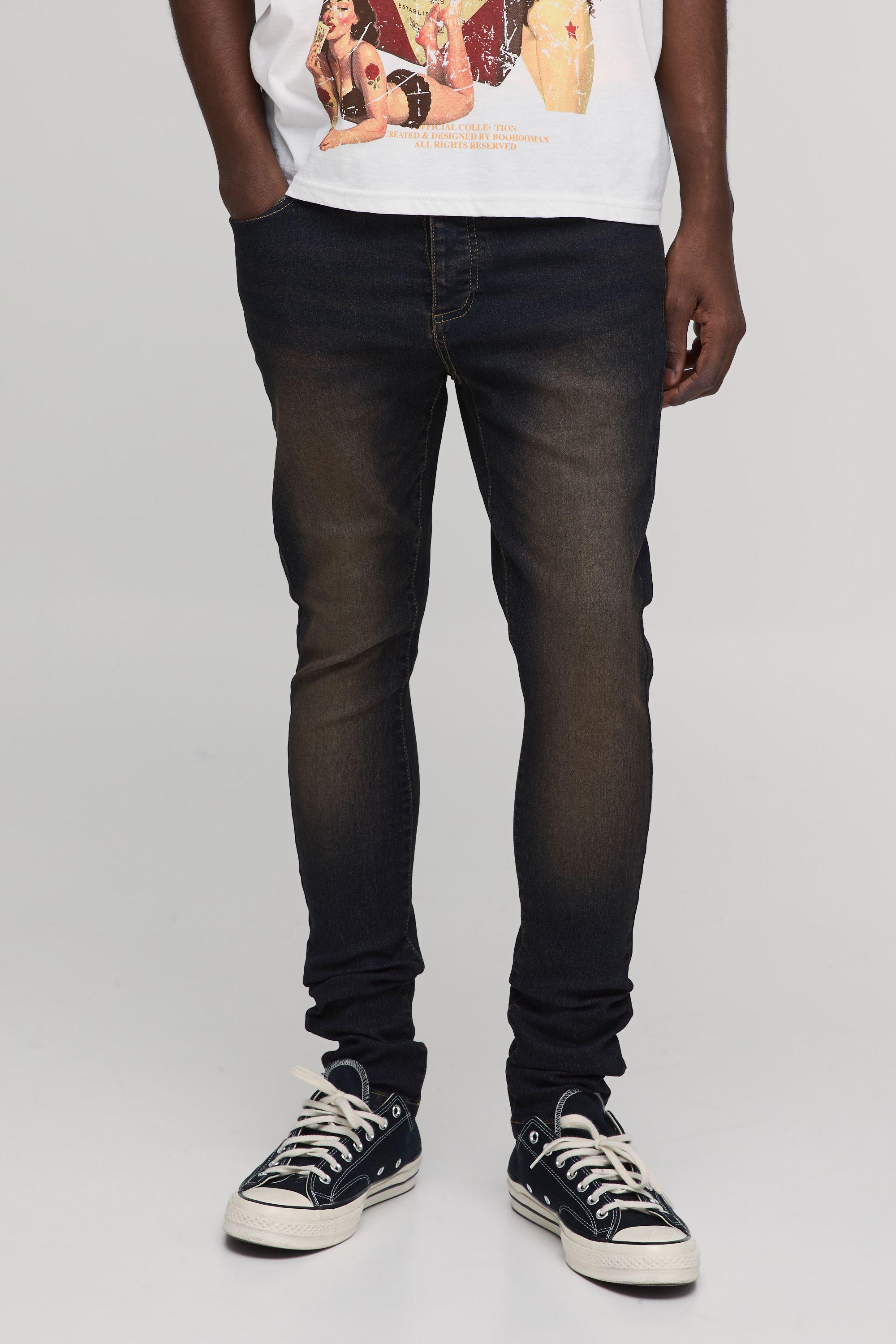 Tinted Washed Super Skinny Jeans by BOOHOOMAN