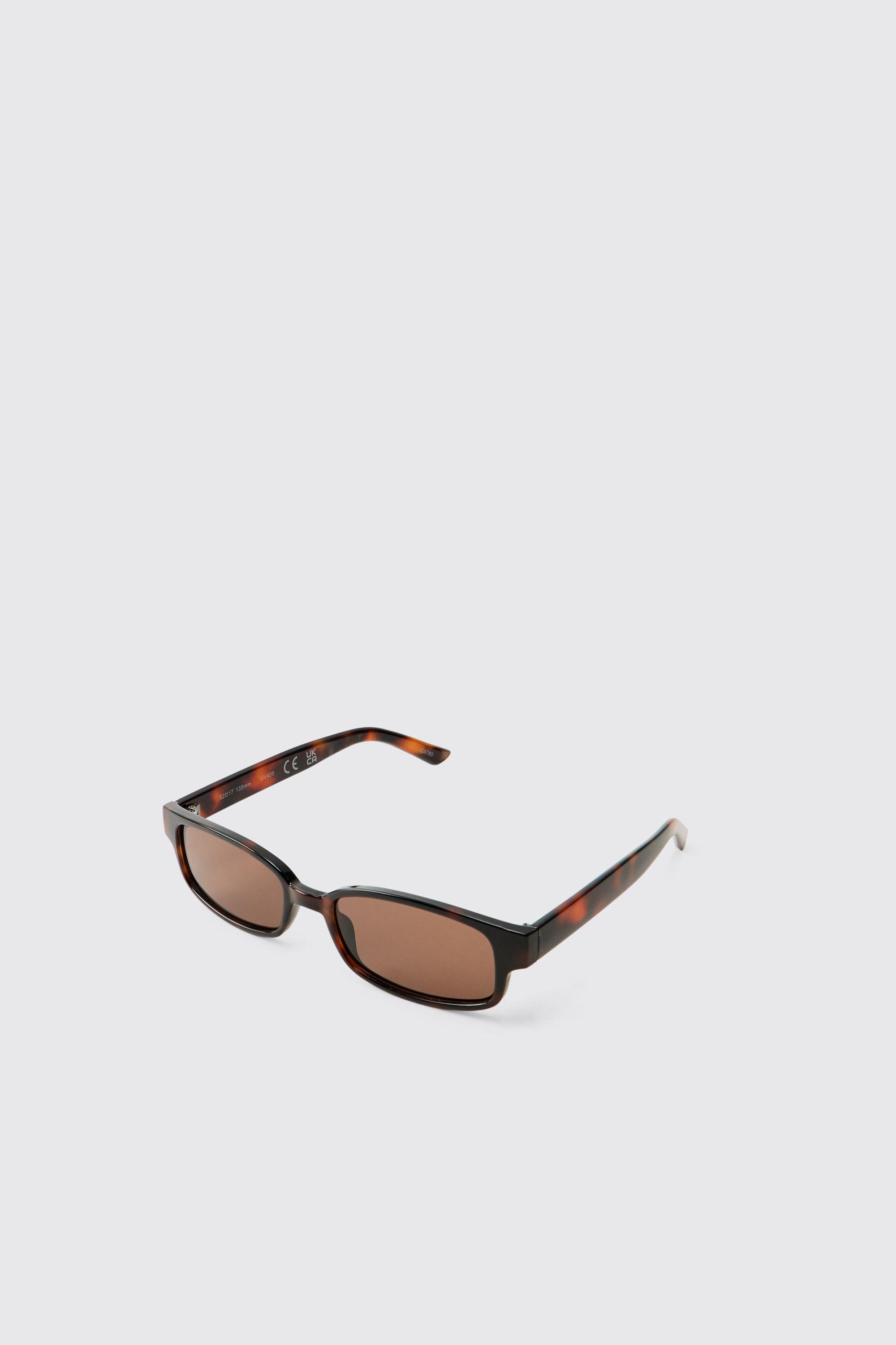 Tortoiseshell Rectangular Sunglasses by BOOHOOMAN