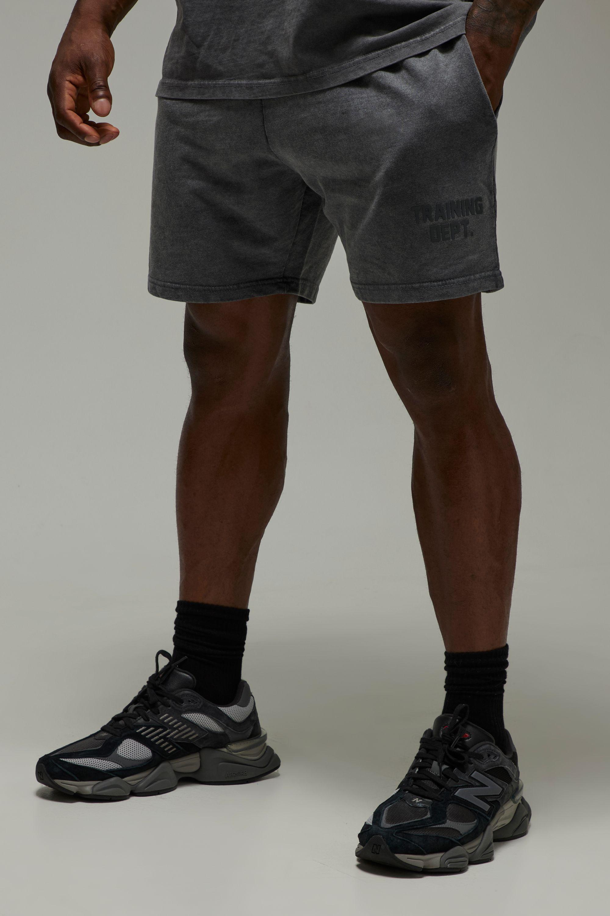 Training Dept 5inch Loose Fit Washed Shorts by BOOHOOMAN Training Dept 5inch Loose Fit Washed Shorts by BOOHOOMAN