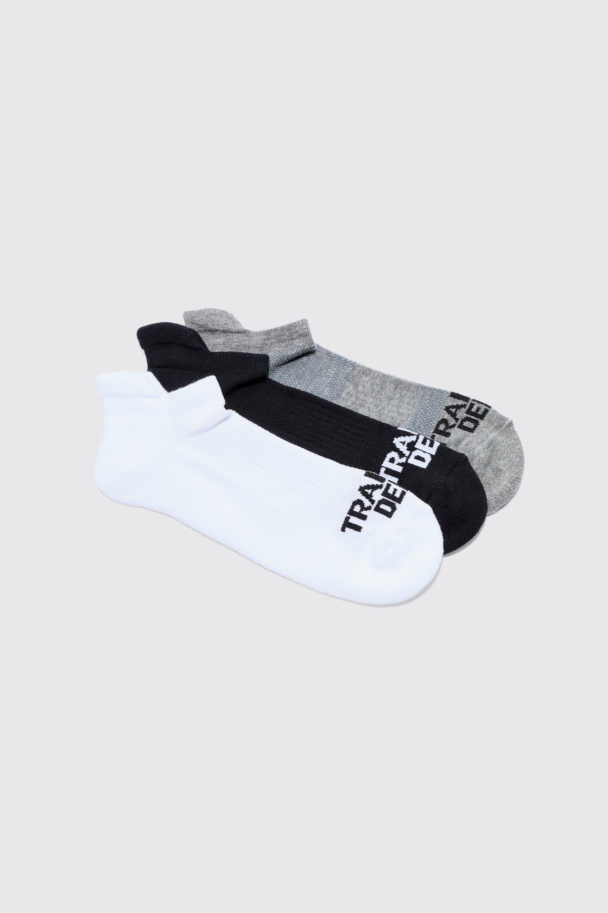 Training Dept Cushioned Trainer 3 Pack Socks by BOOHOOMAN
