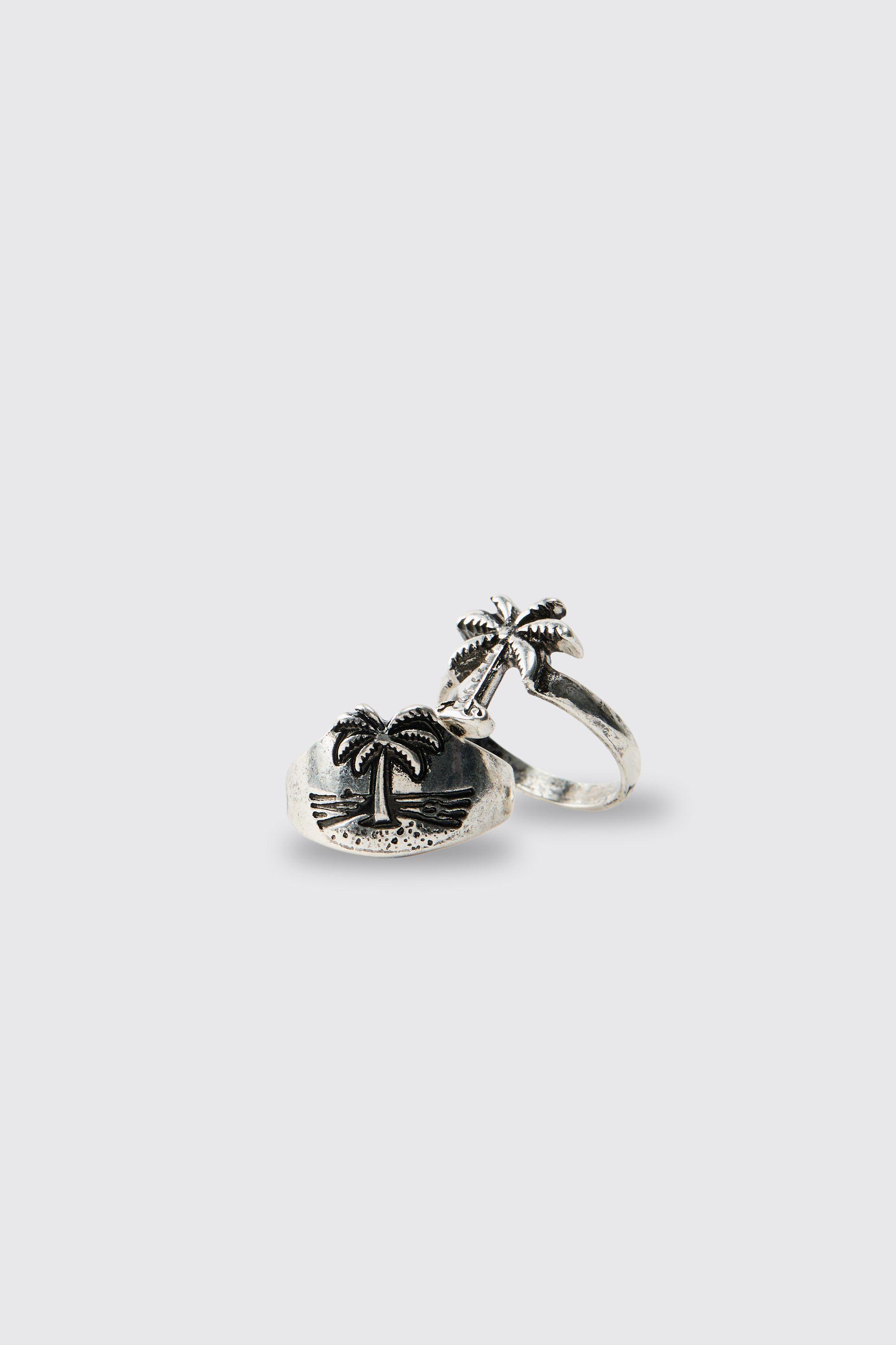 Two Pack Palm Tree Rings by BOOHOOMAN