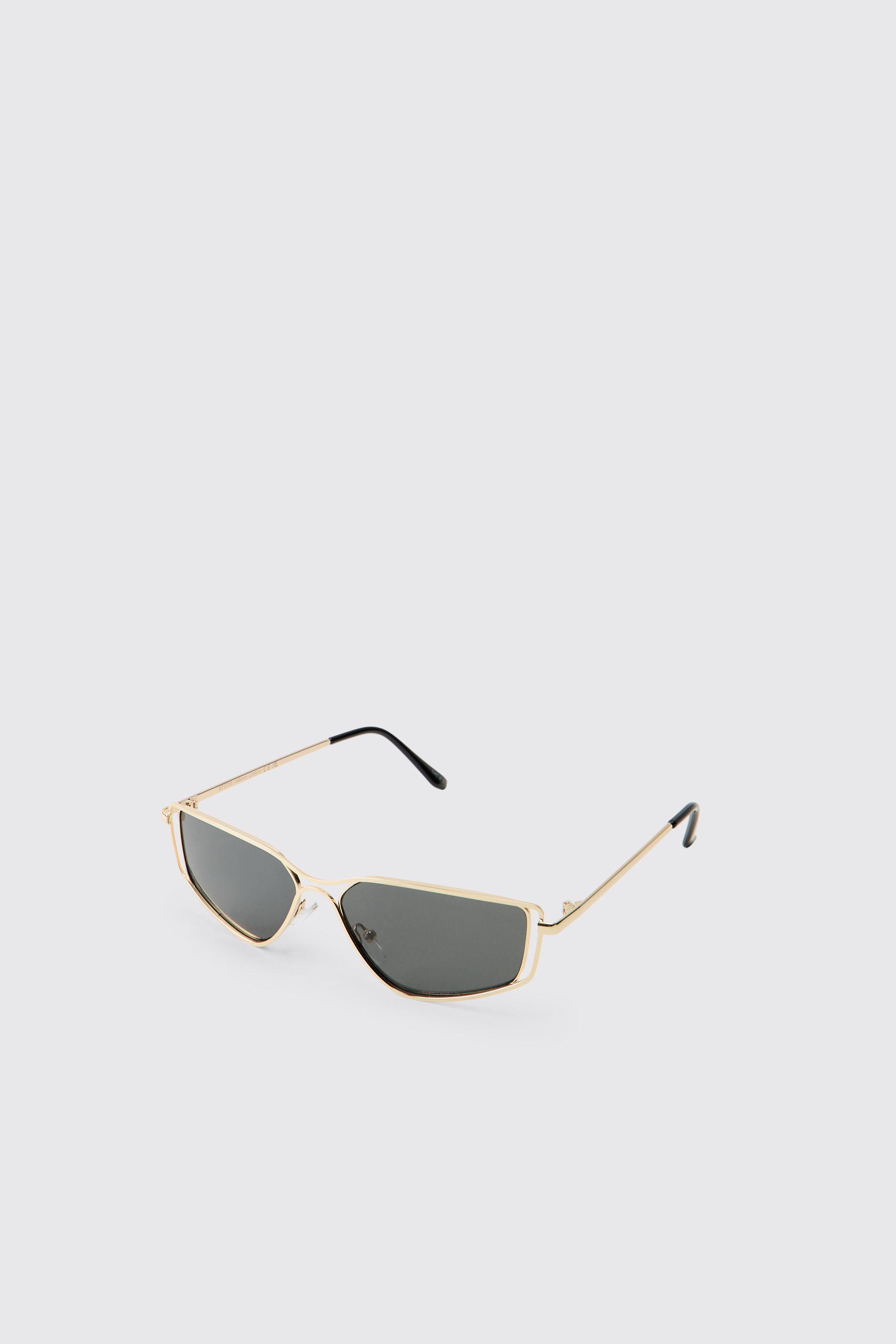 Vintage Wire Frame Geometric Sunglasses by BOOHOOMAN