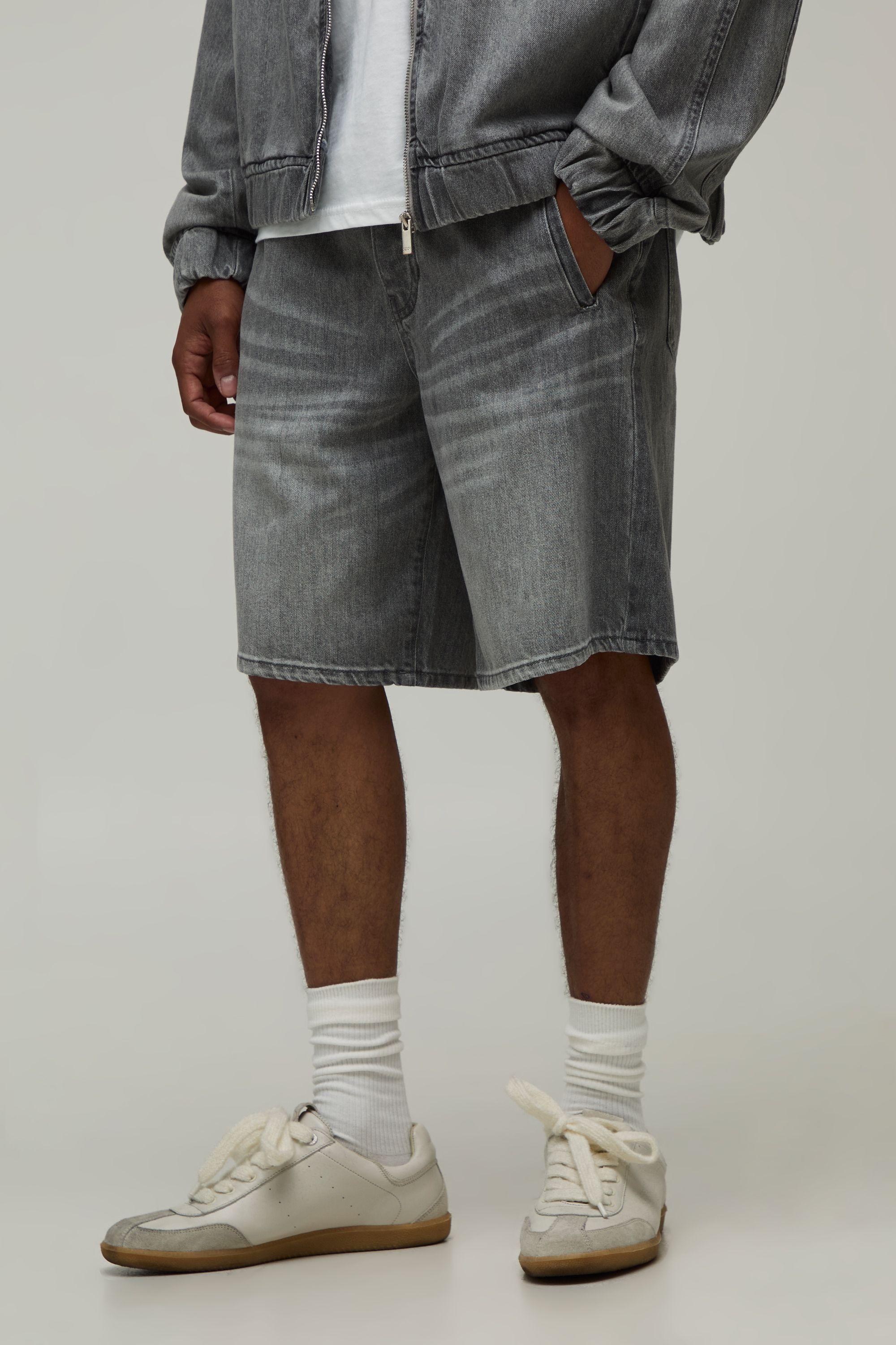 Washed Relaxed Denim Shorts by BOOHOOMAN