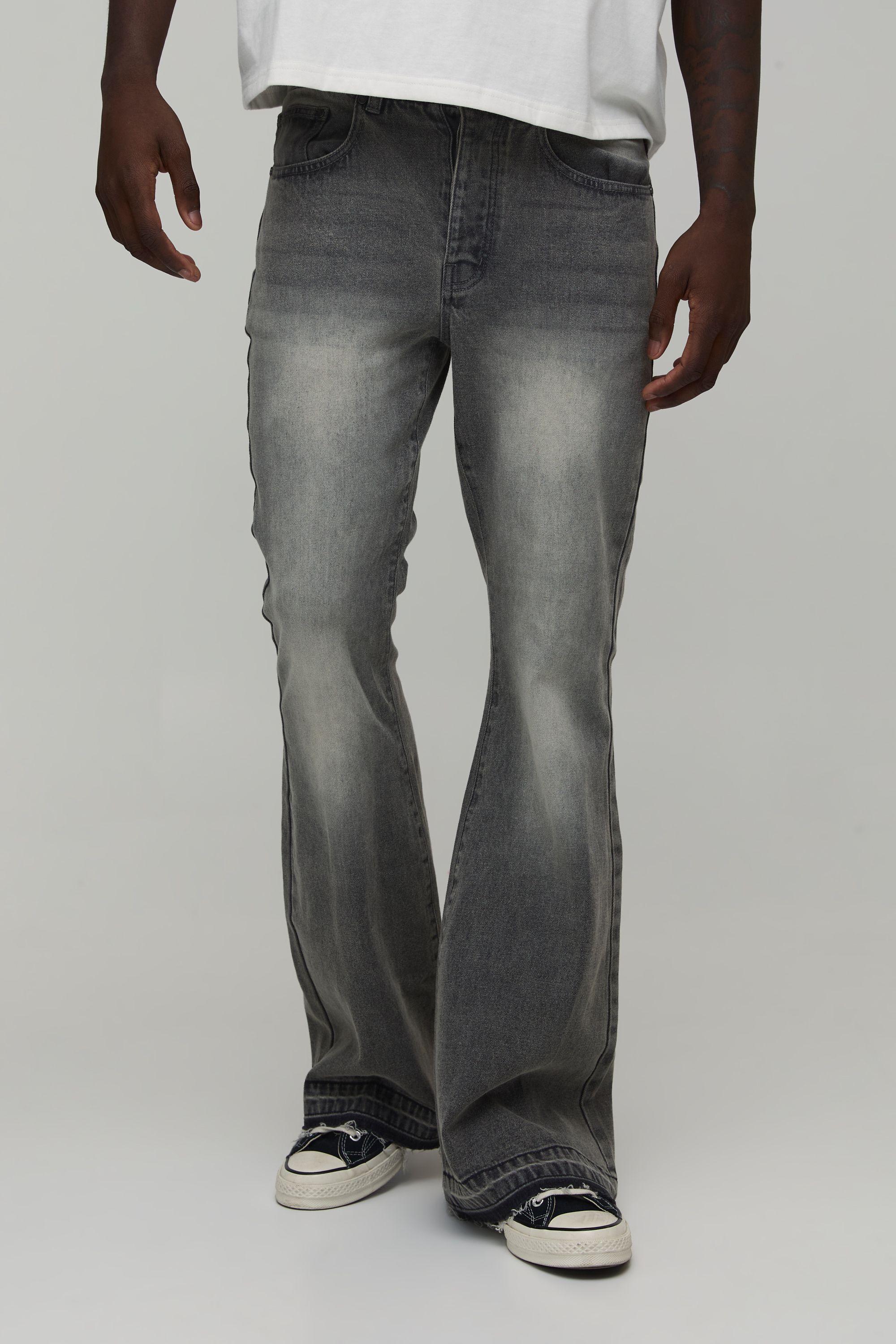 Washed Stretch Flared Jeans by BOOHOOMAN