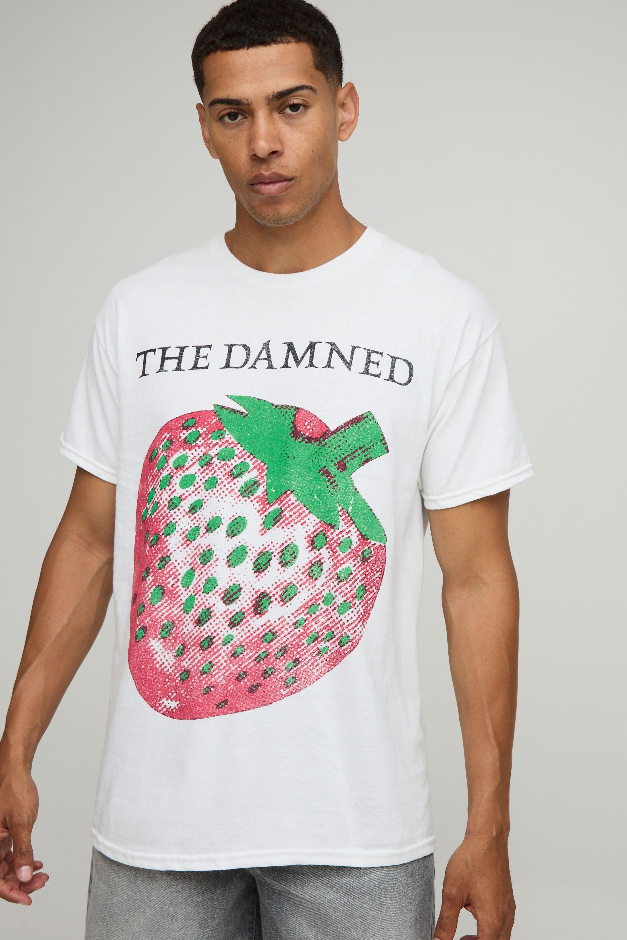White Oversized The Damned License T-Shirt by BOOHOOMAN