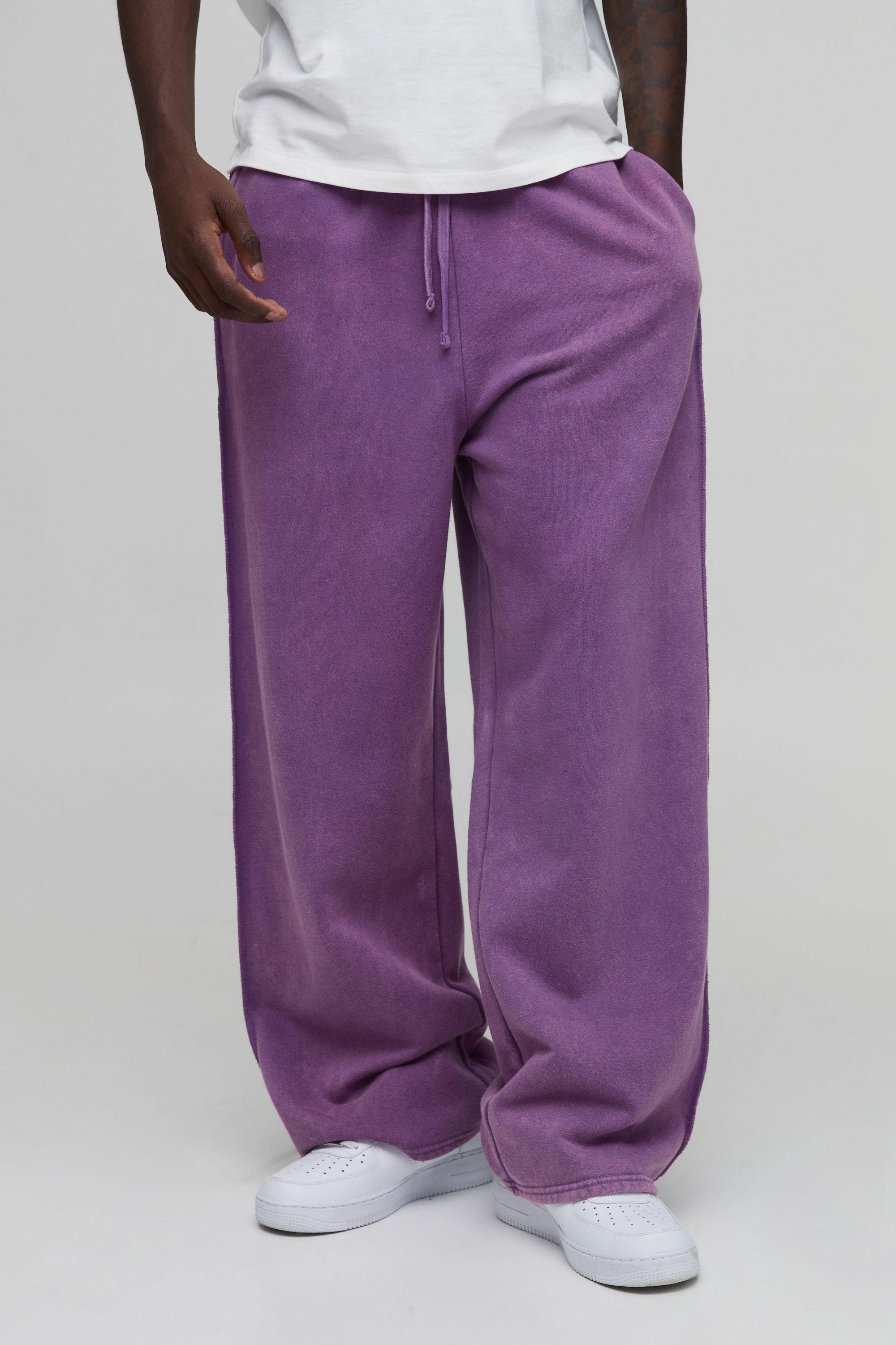 Wide Fit Exposed Seam Washed Jogger by BOOHOOMAN